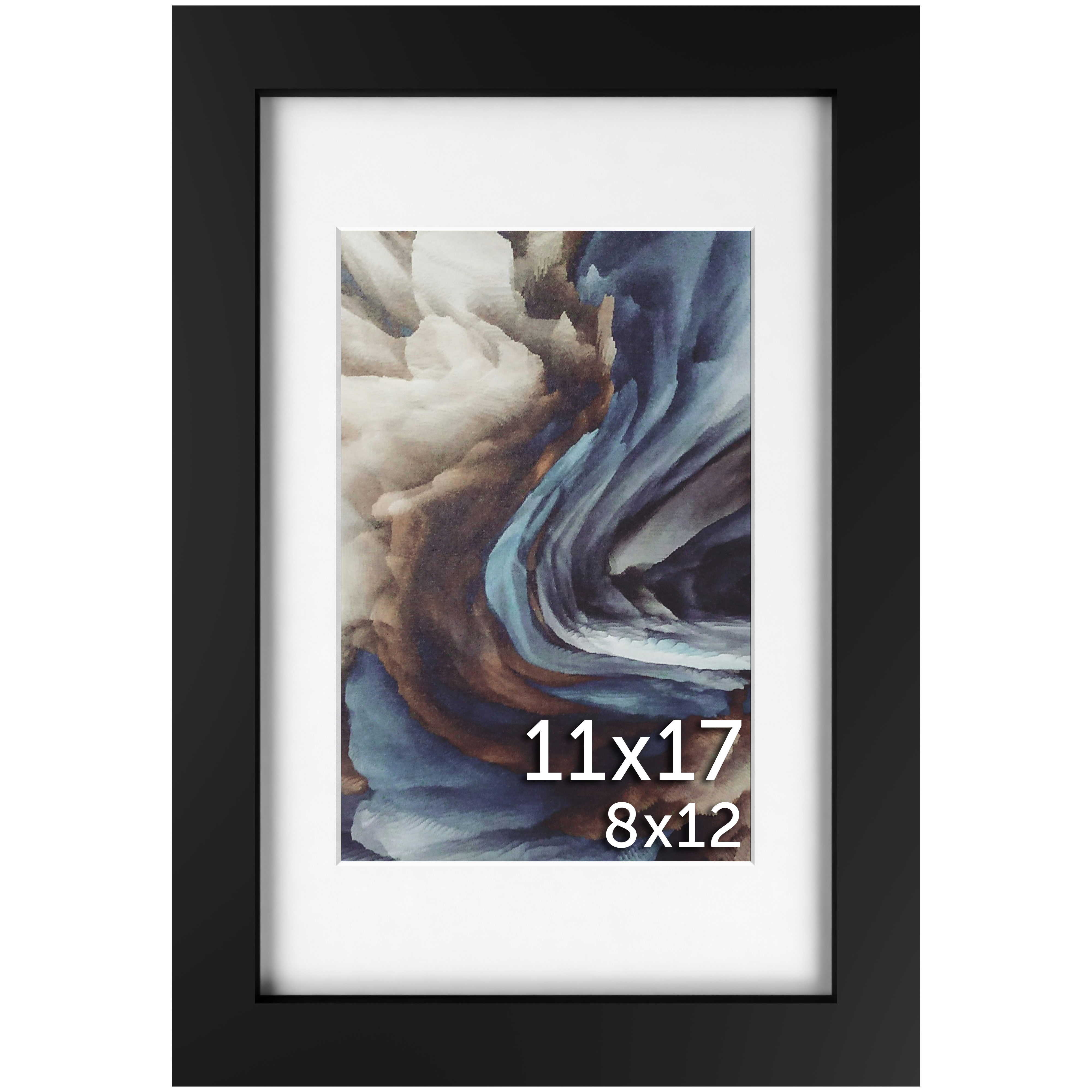 11x17 Black Matted Frame - Frame Amo