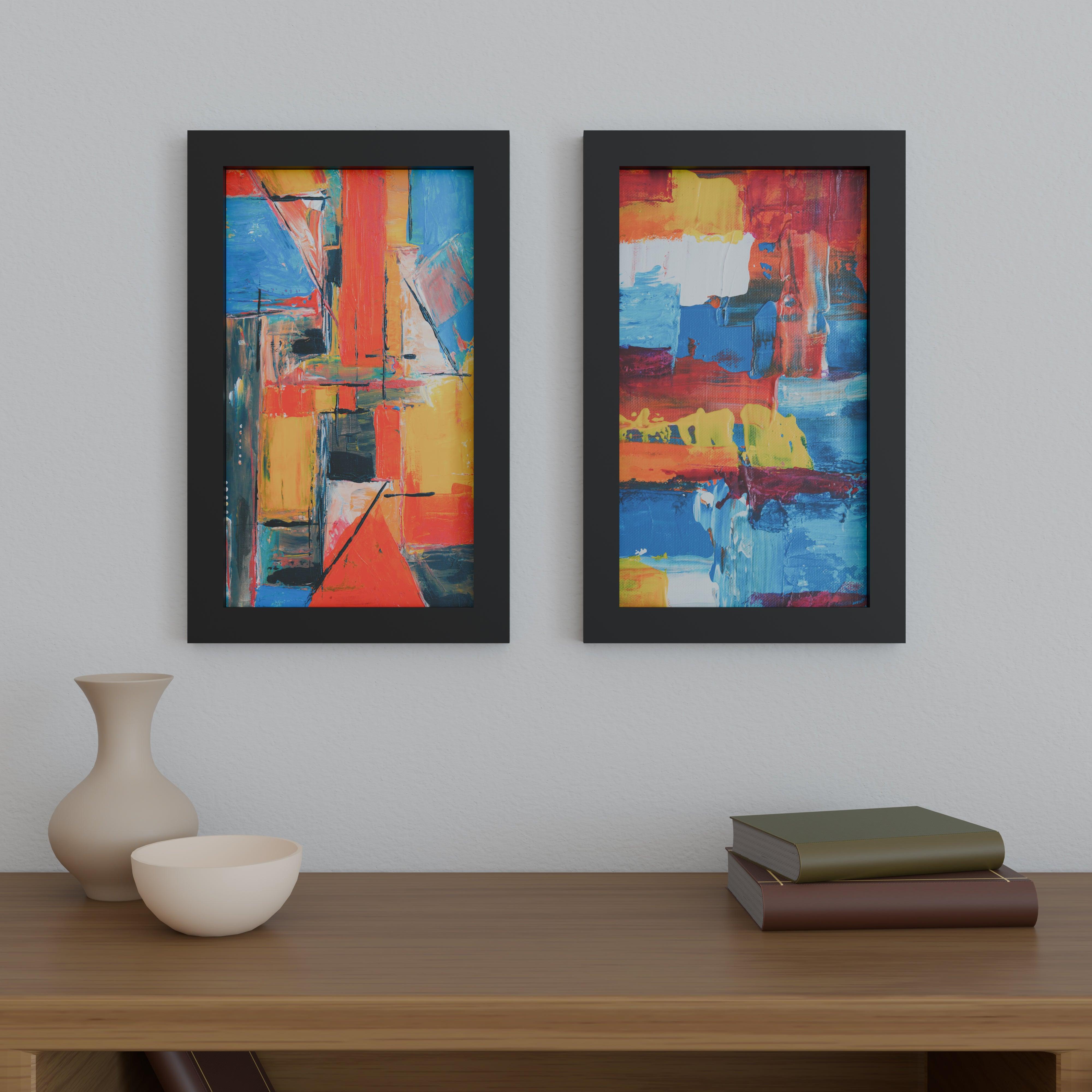 11x19 Frame Matted to 9x17 – Solid Wood Poster Frame with Tempered
