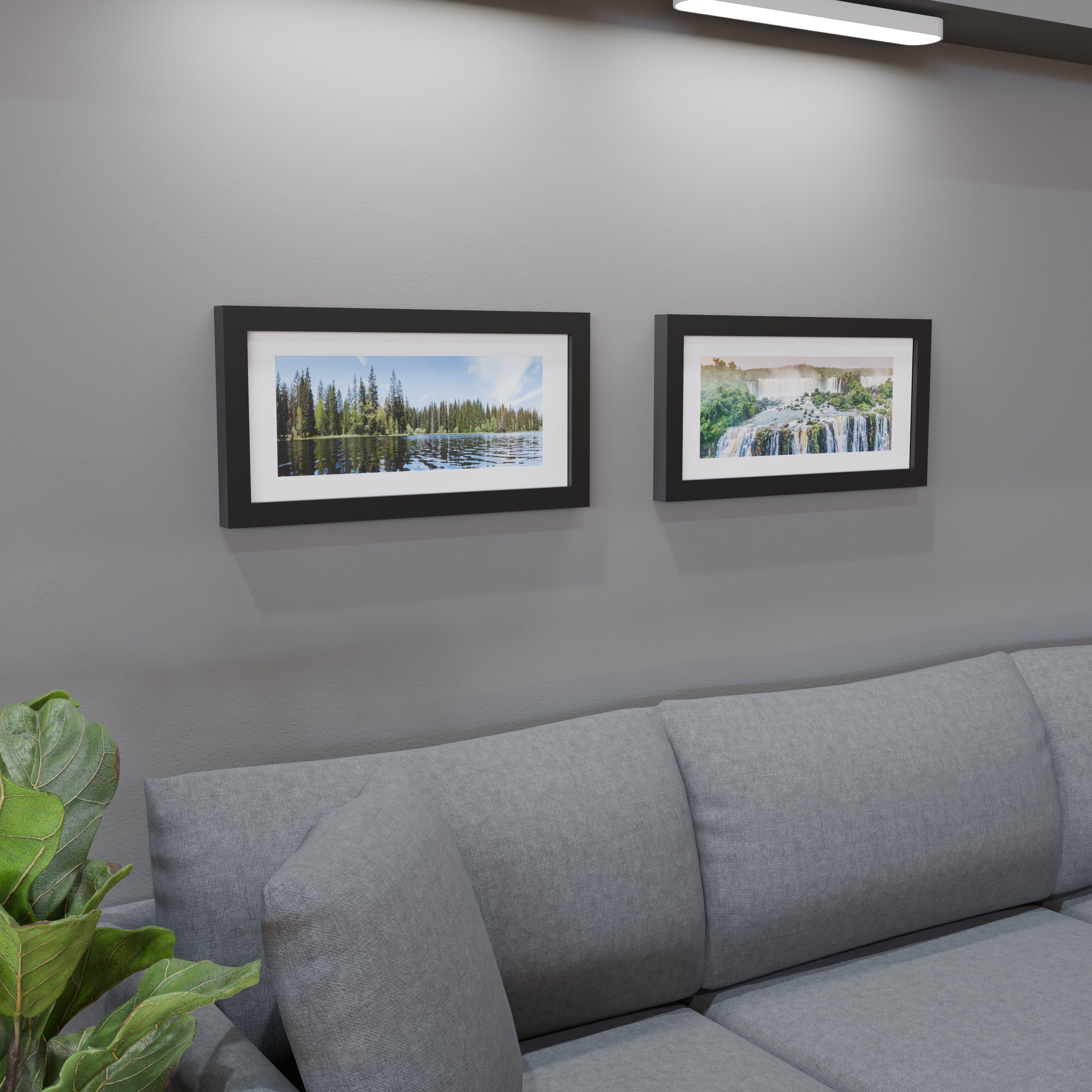 11x24 Matted Wood Frame