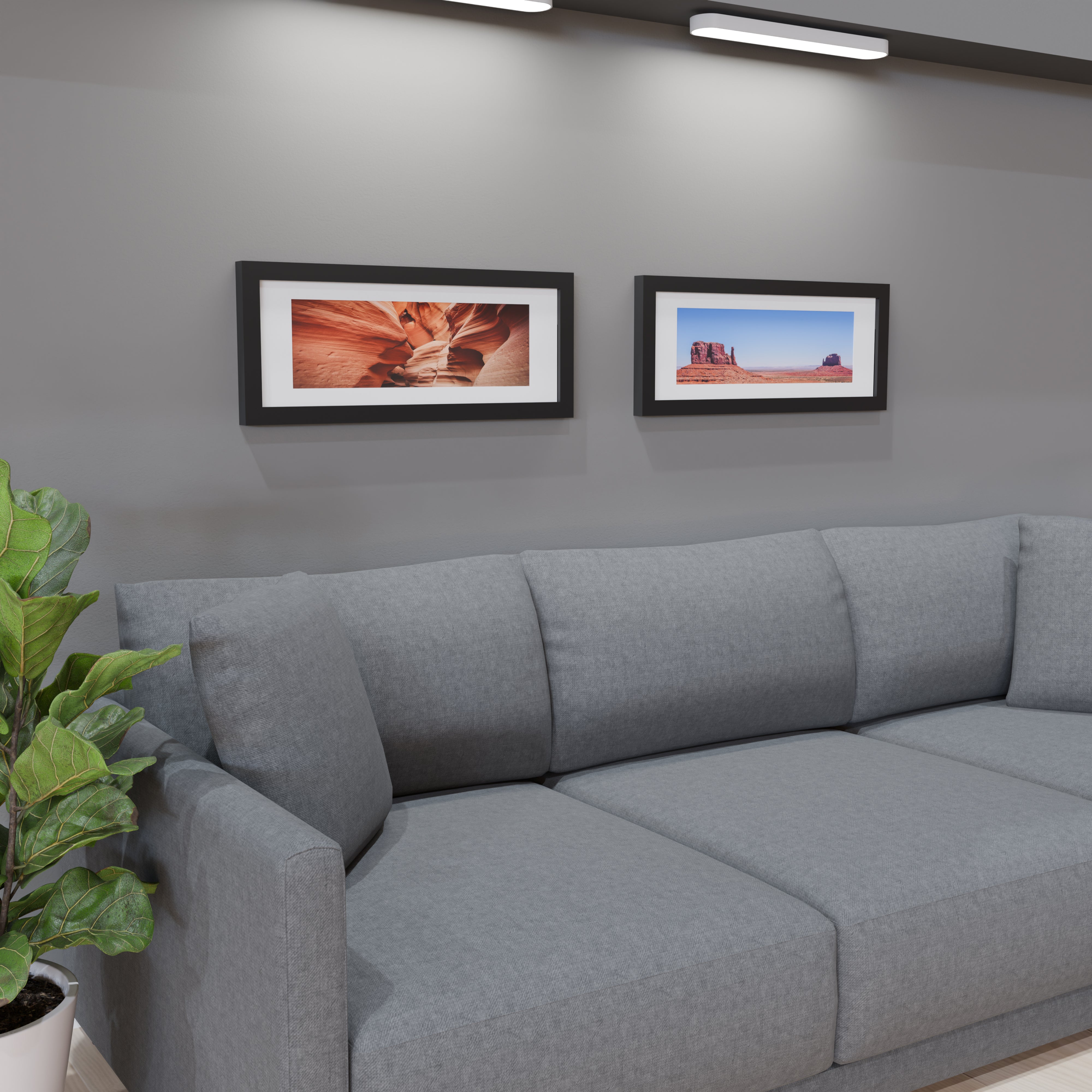 11x30 Matted Wood Frame