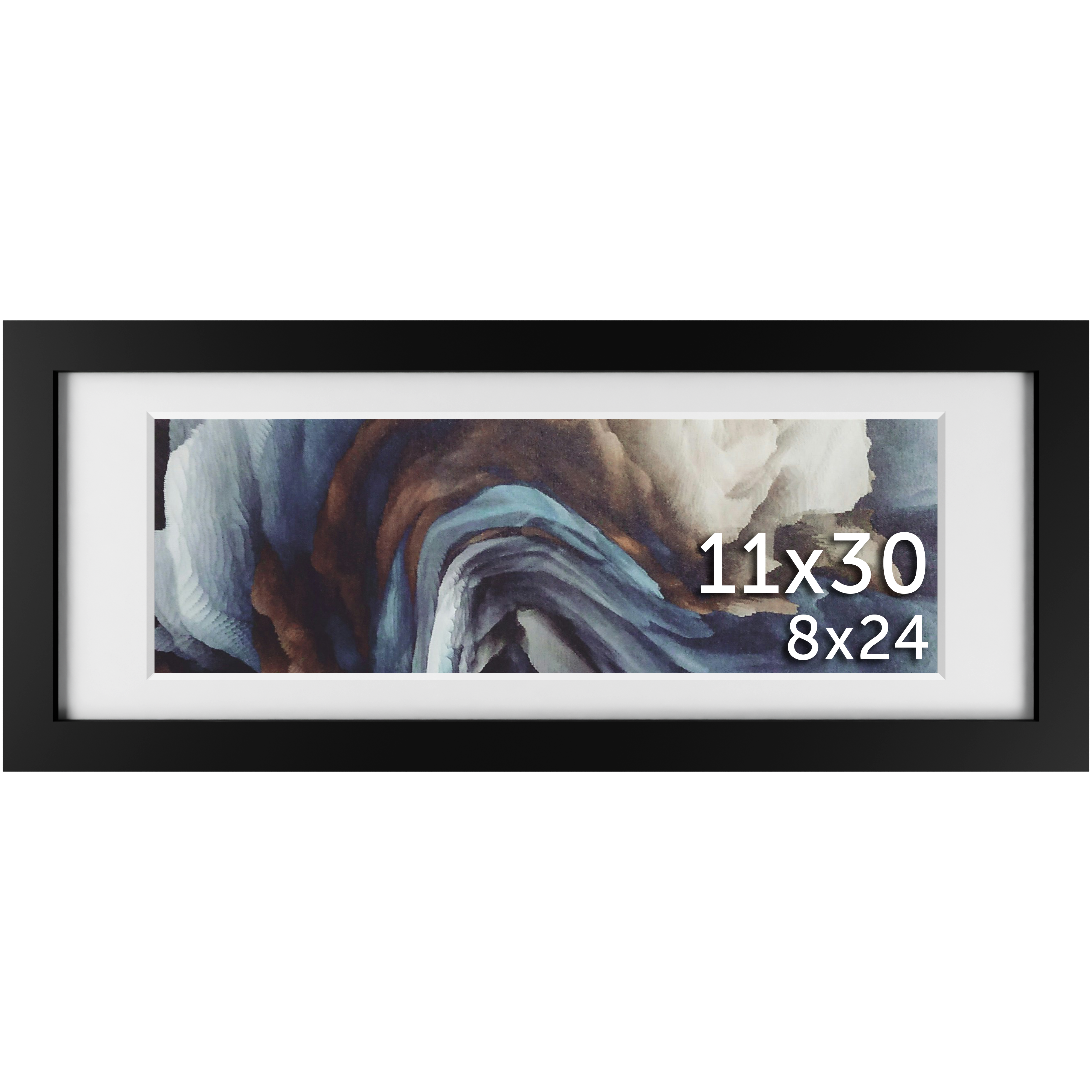 11x30 Black Matted Frame - Frame Amo