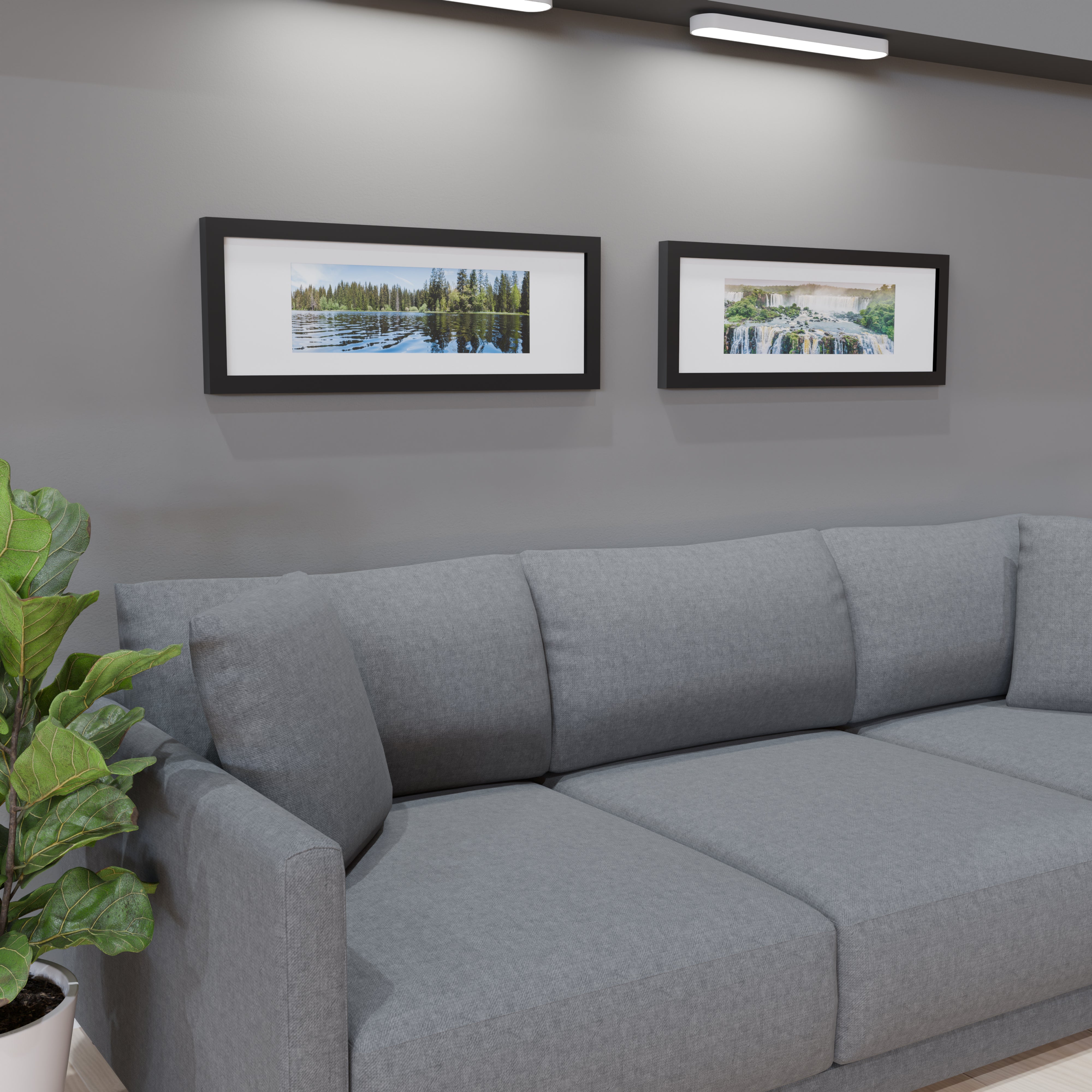 11.75x36 Matted Wood Frame