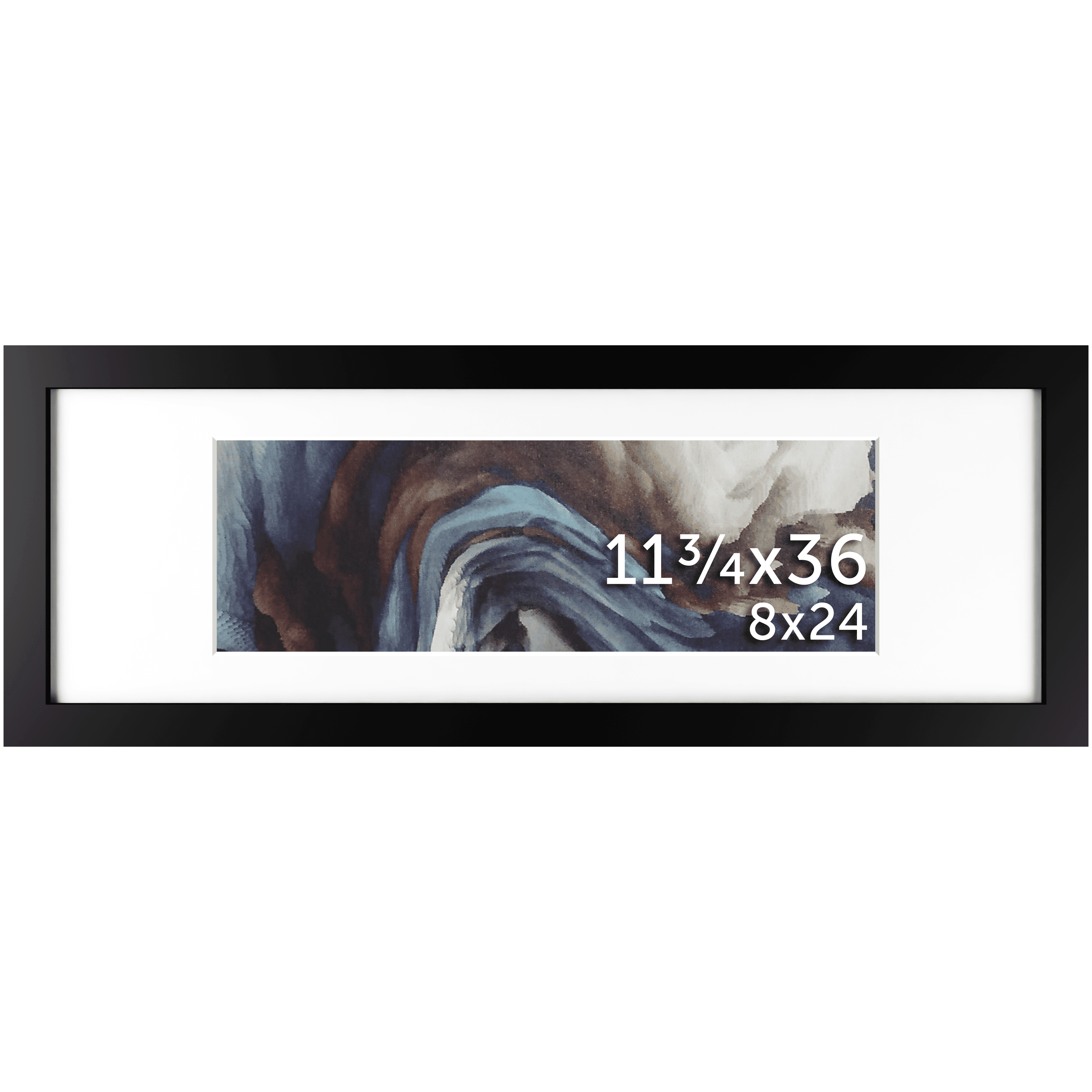 11.75x36 Black Matted Frame - Frame Amo
