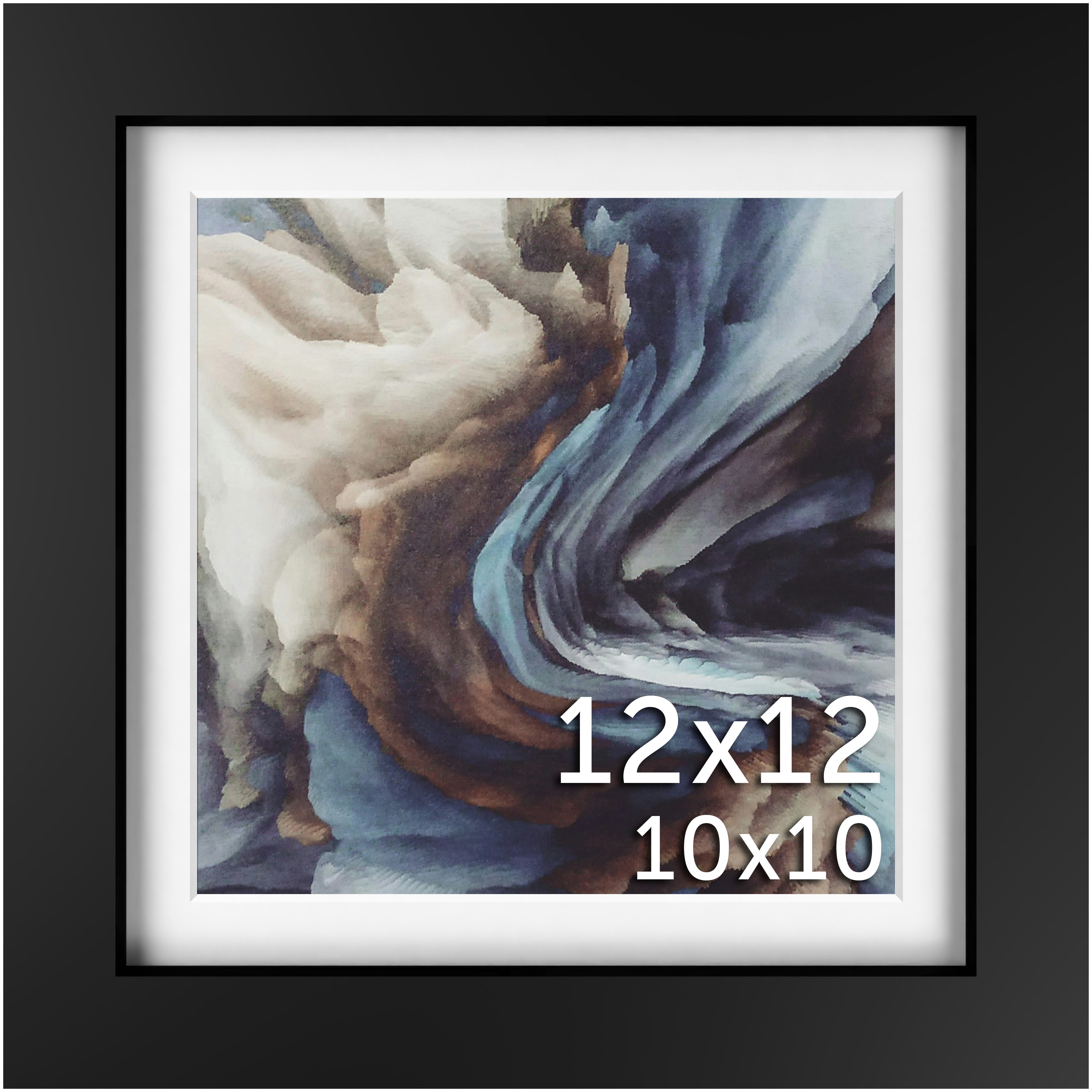 12x12 Black Matted Frame - Frame Amo