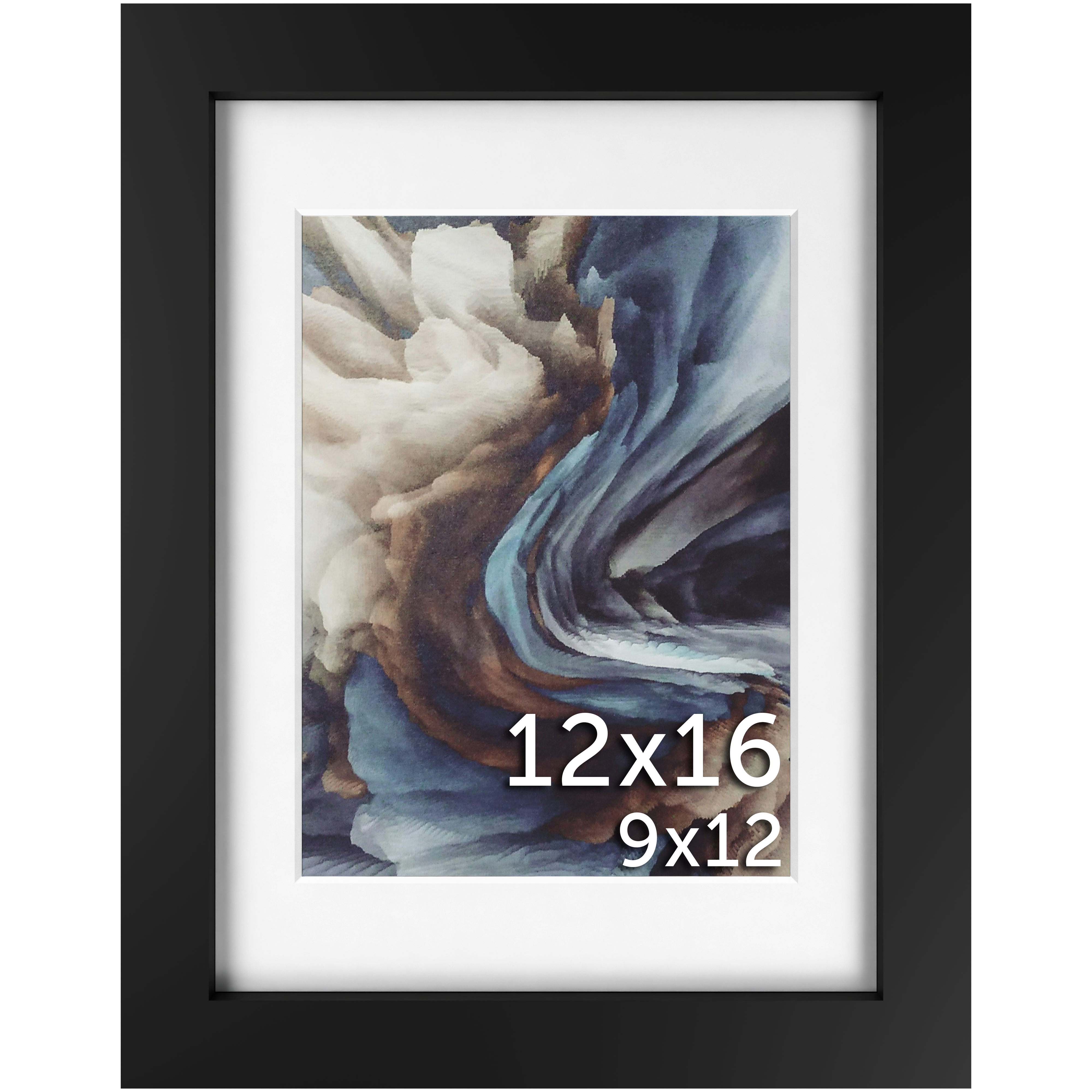 12x16 Black Matted Frame - Frame Amo