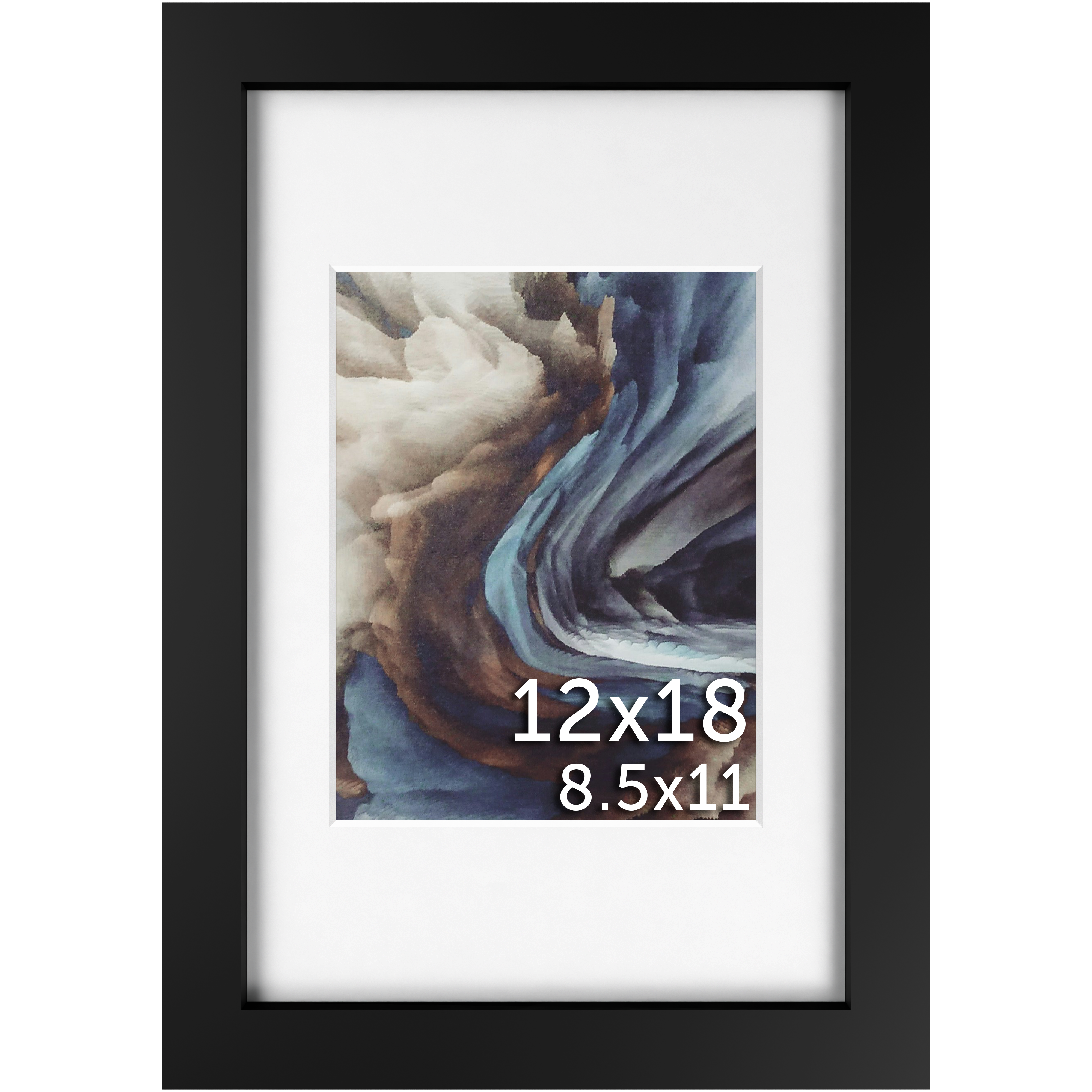 12x18 Black Matted Frame - Frame Amo 