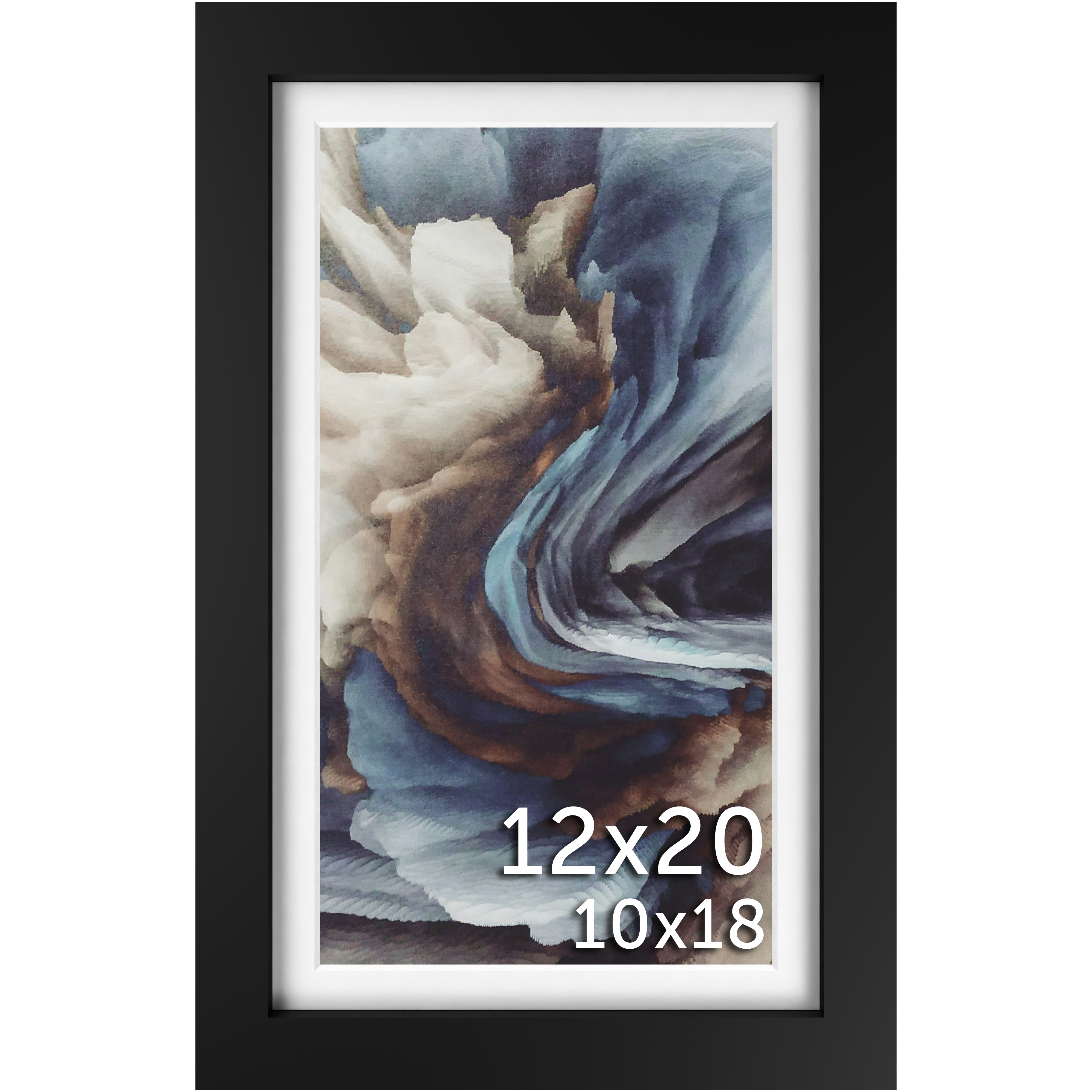 12x20 Black Matted Frame - Frame Amo