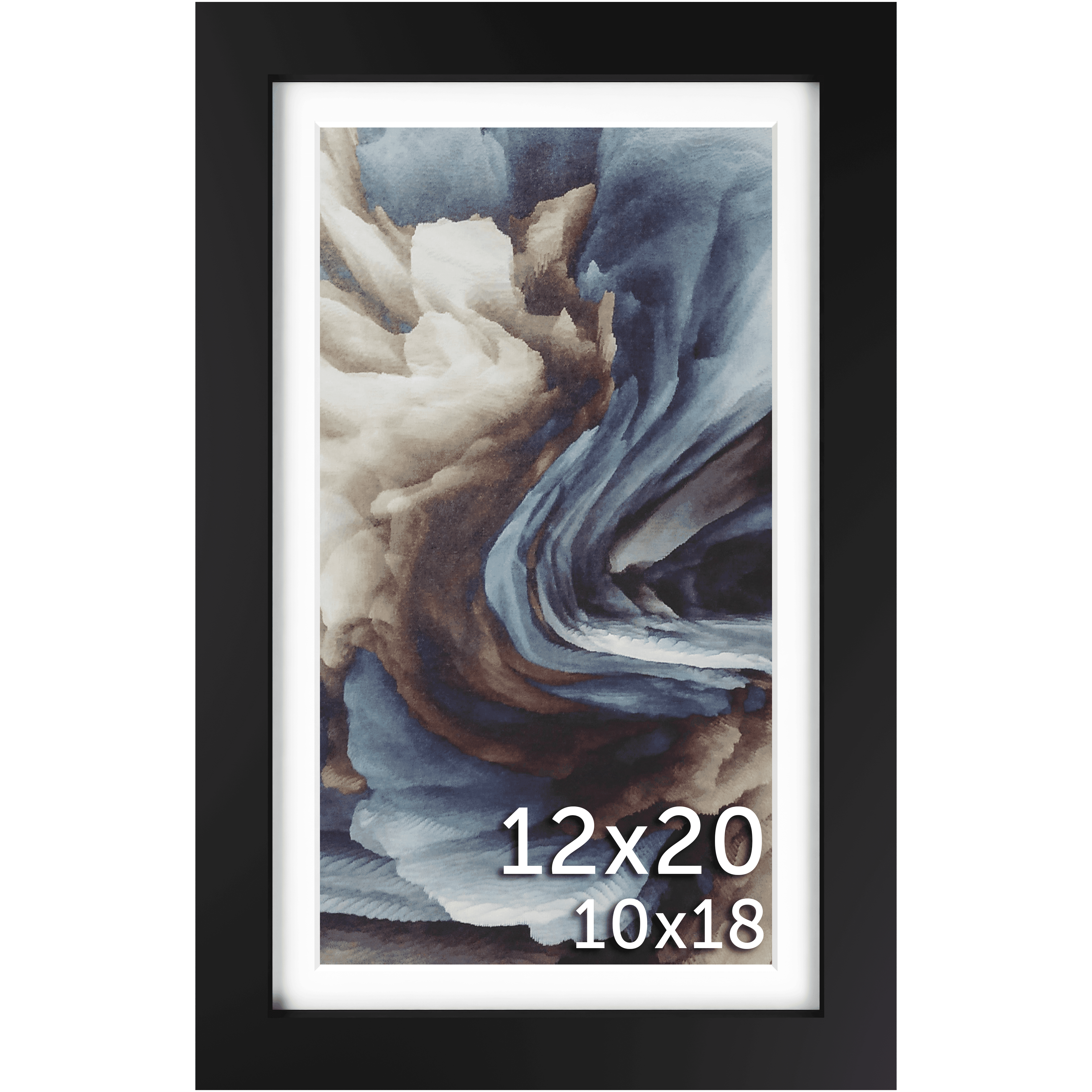 12x20 Black Matted Frame - Frame Amo