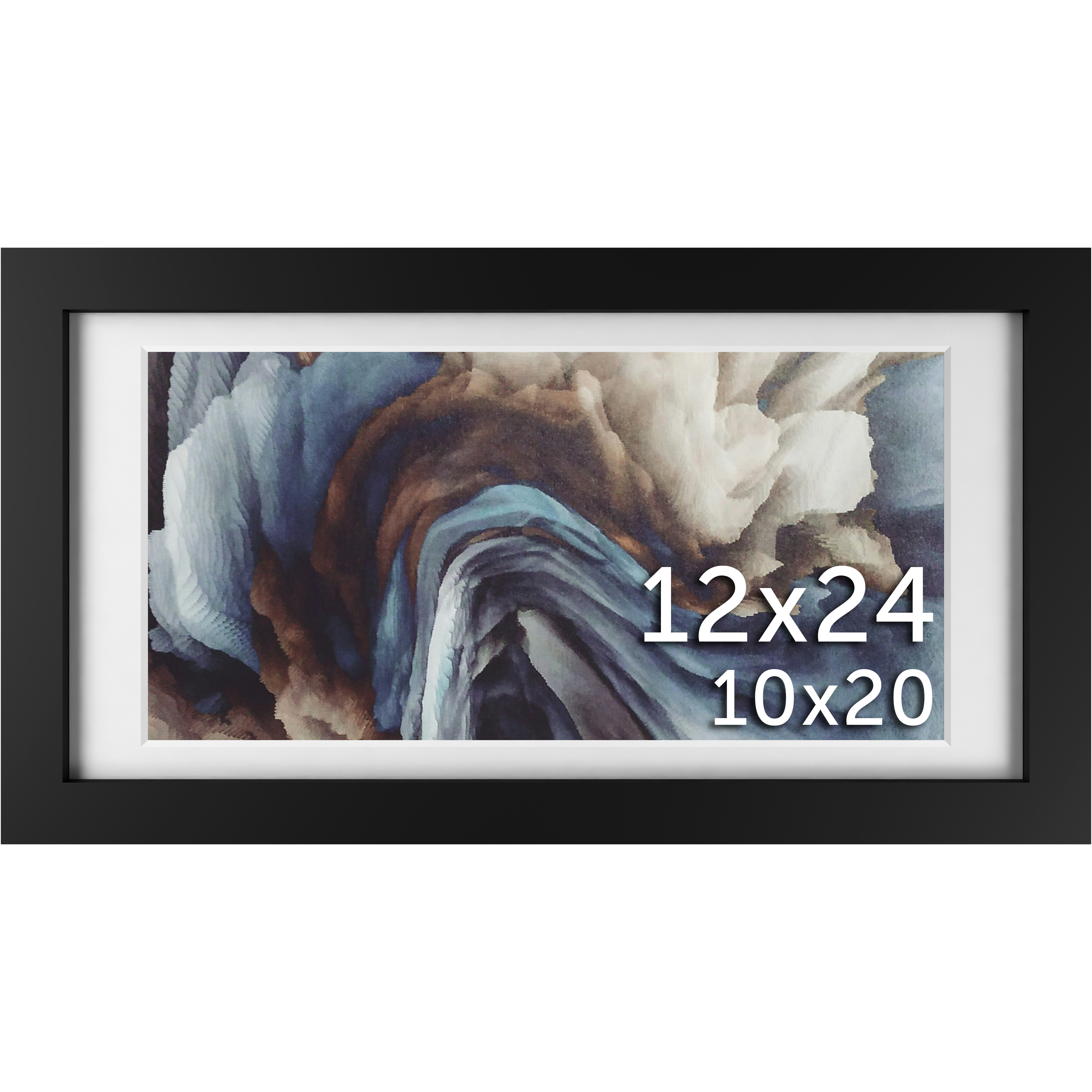 12x24 Black Matted Frame - Frame Amo