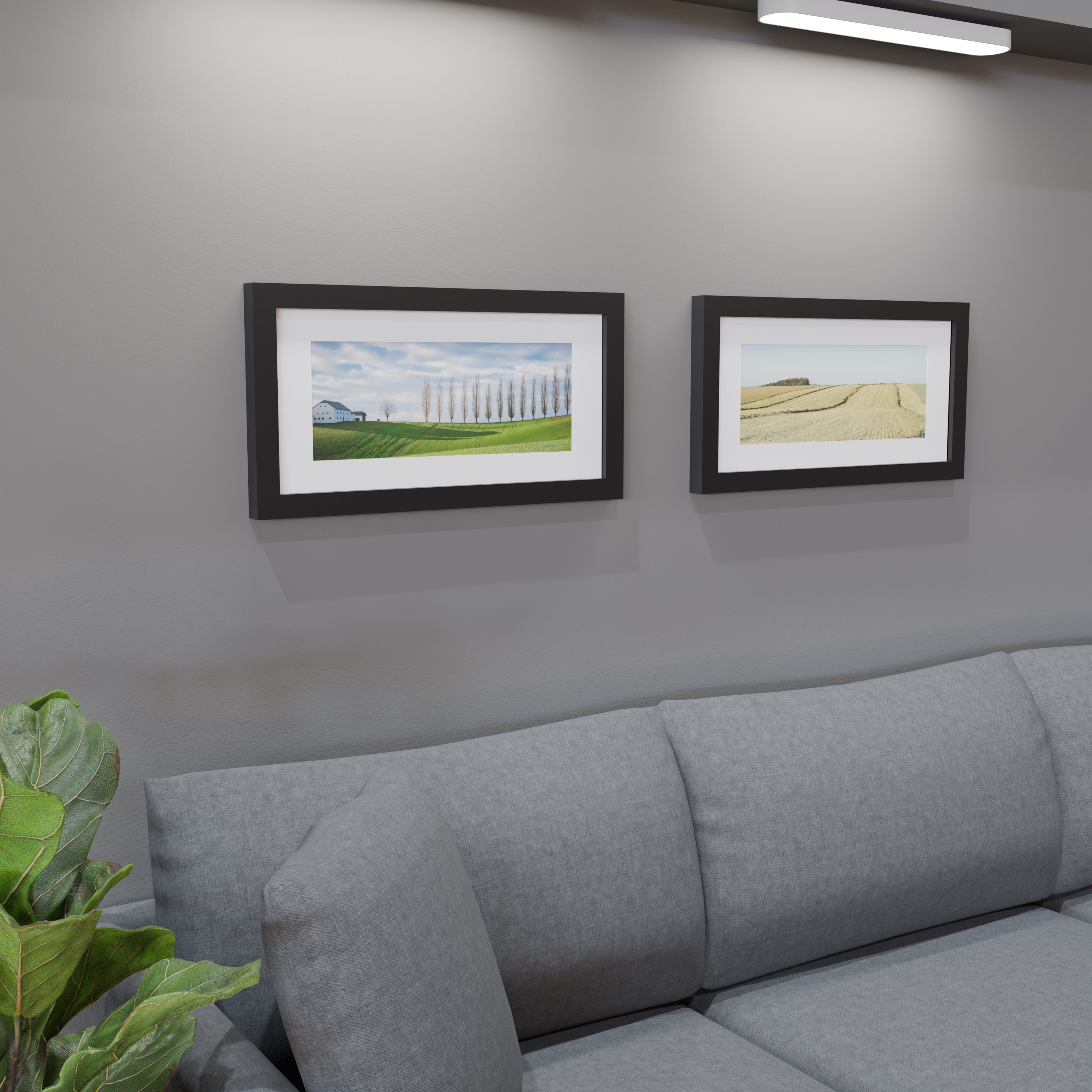 12x25 Matted Wood Frame