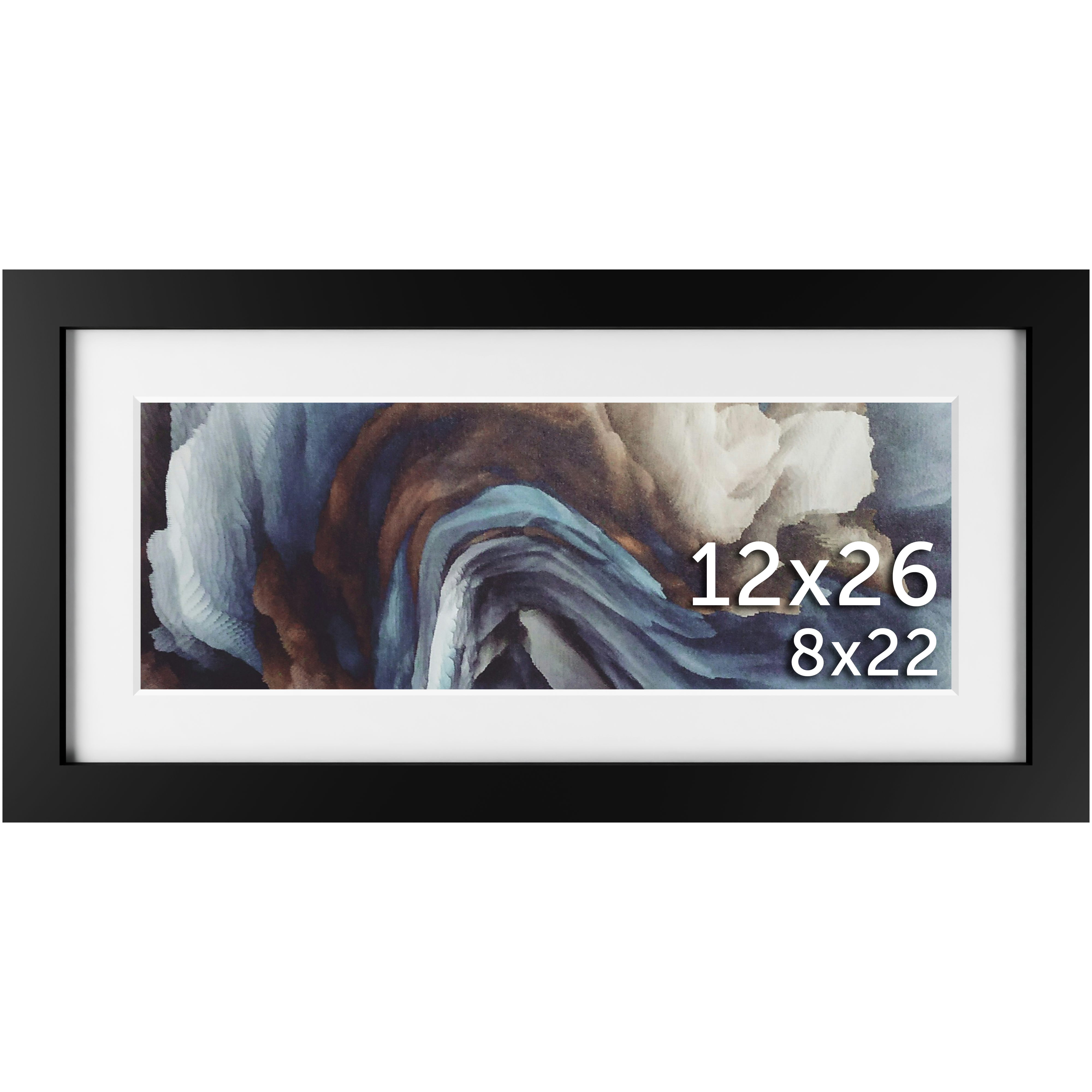 12x26 Black Matted Frame - Frame Amo