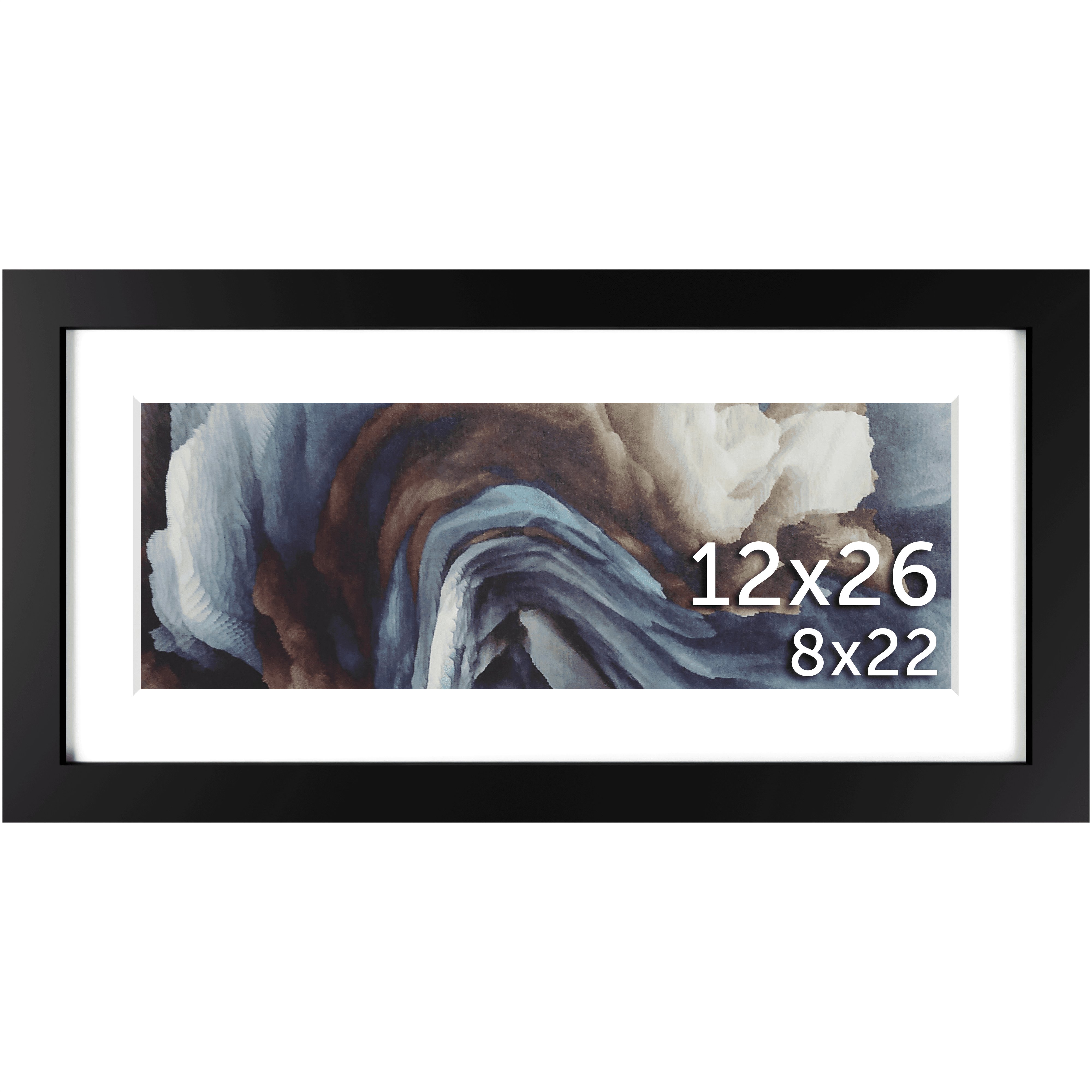 12x26 Black Matted Frame - Frame Amo