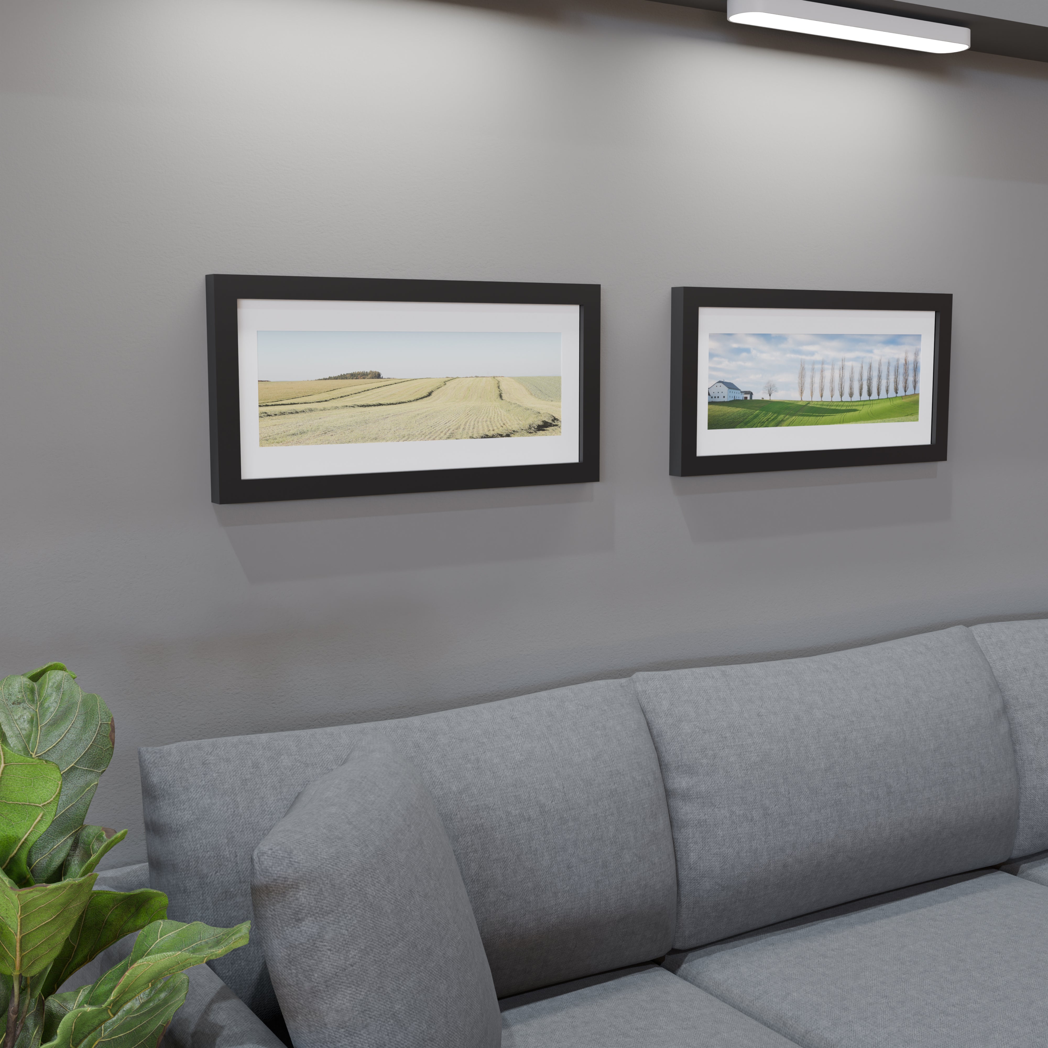 12x27 Matted Wood Frame