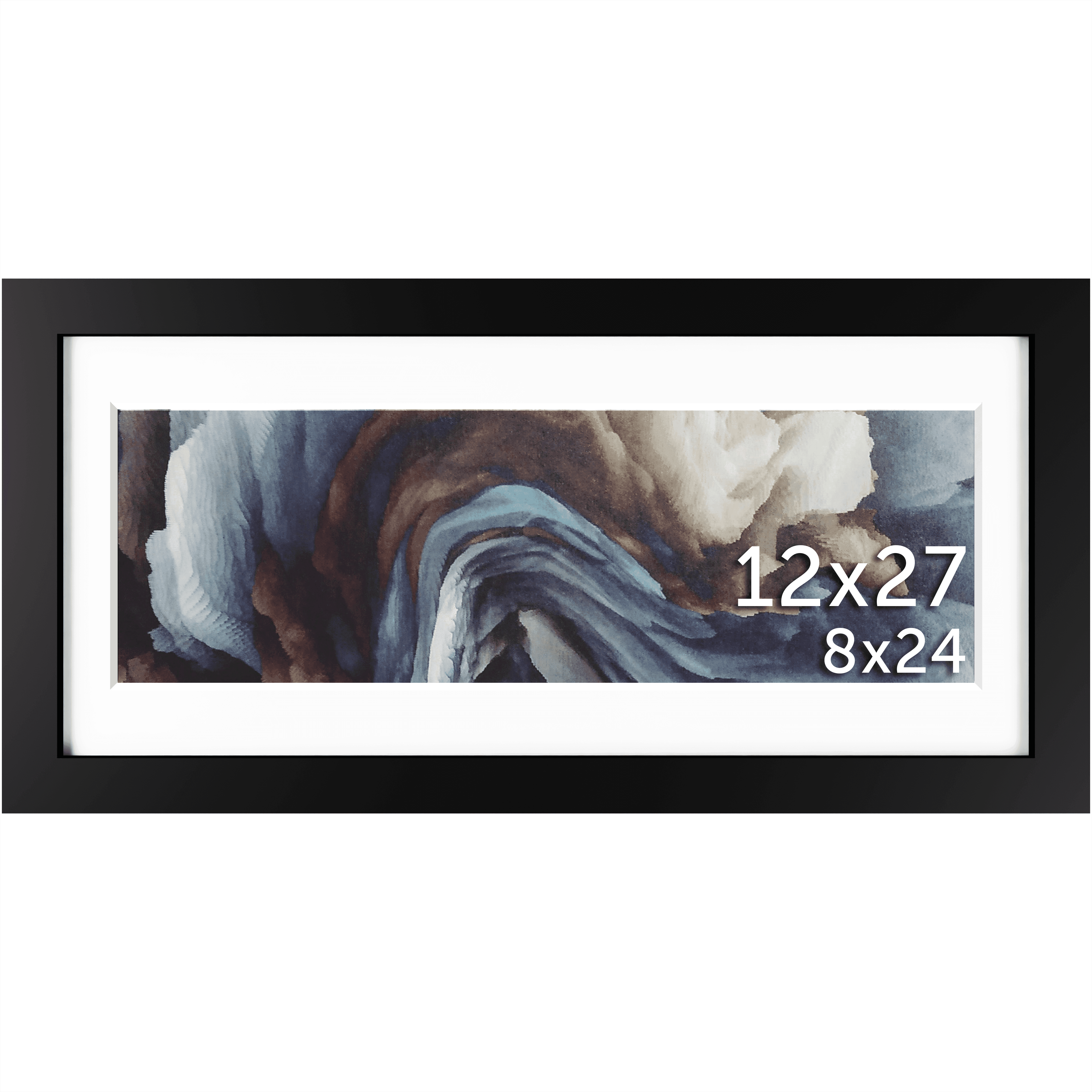 12x27 Black Matted Frame - Frame Amo