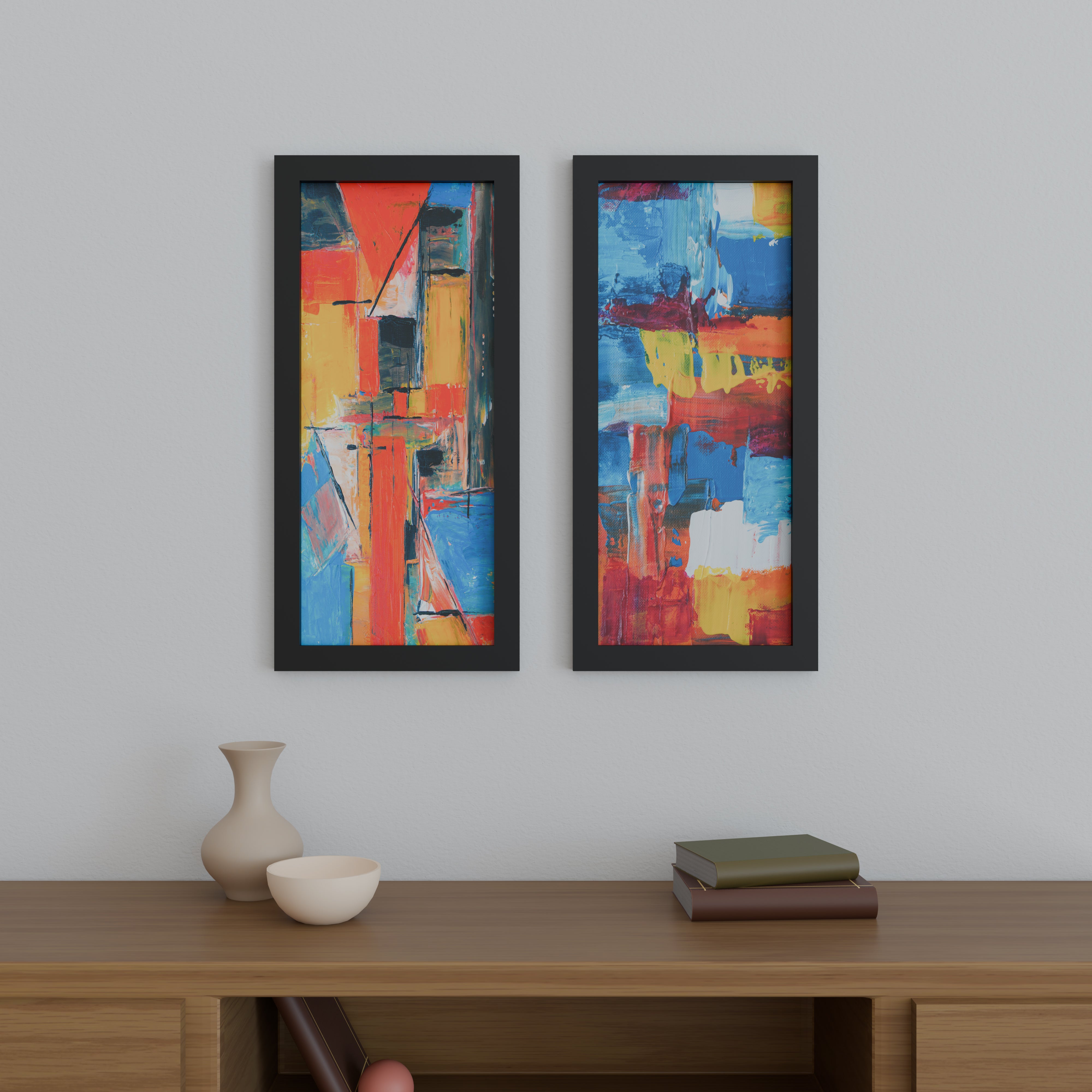 12x28 Matted Wood Frame