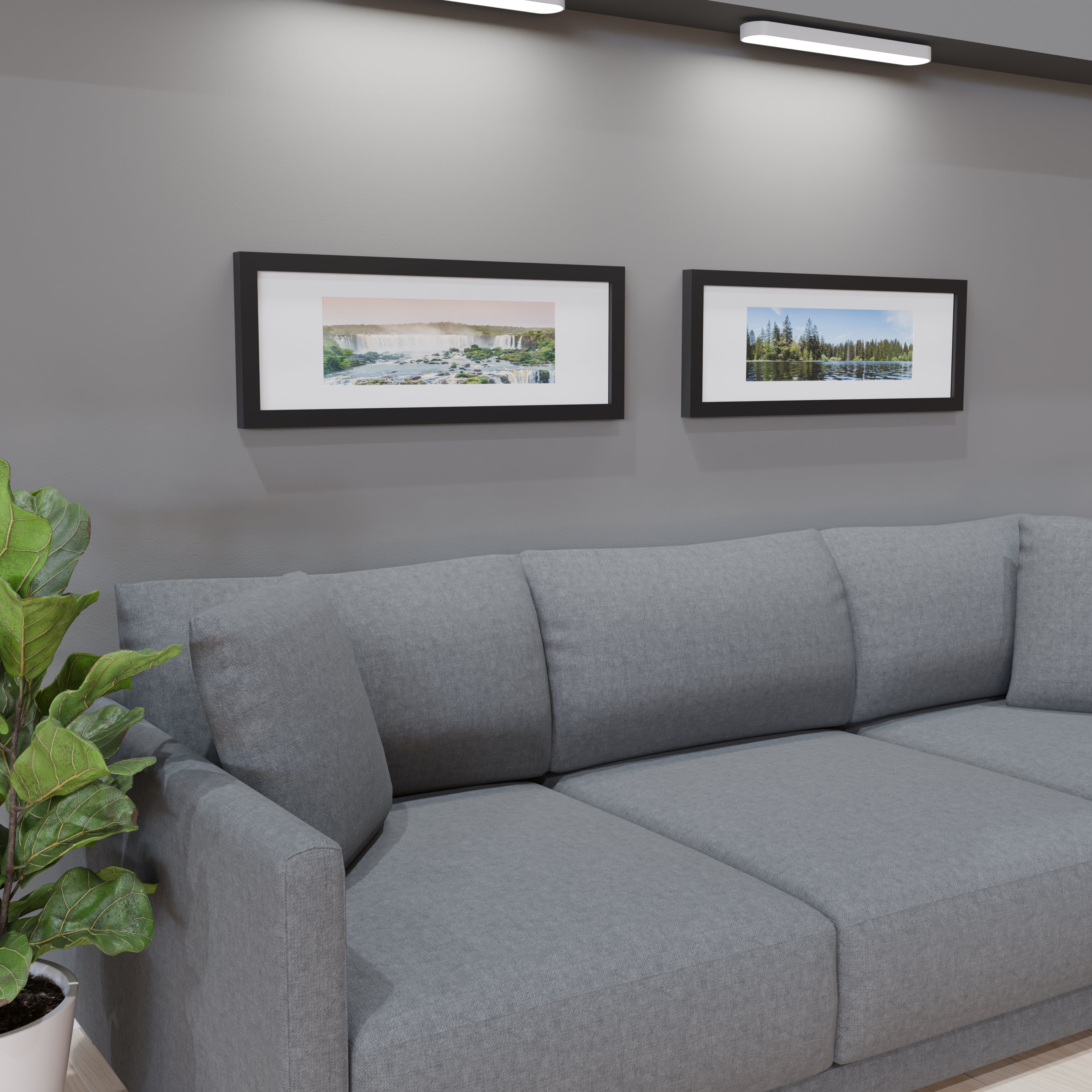 12x36 Matted Wood Frame