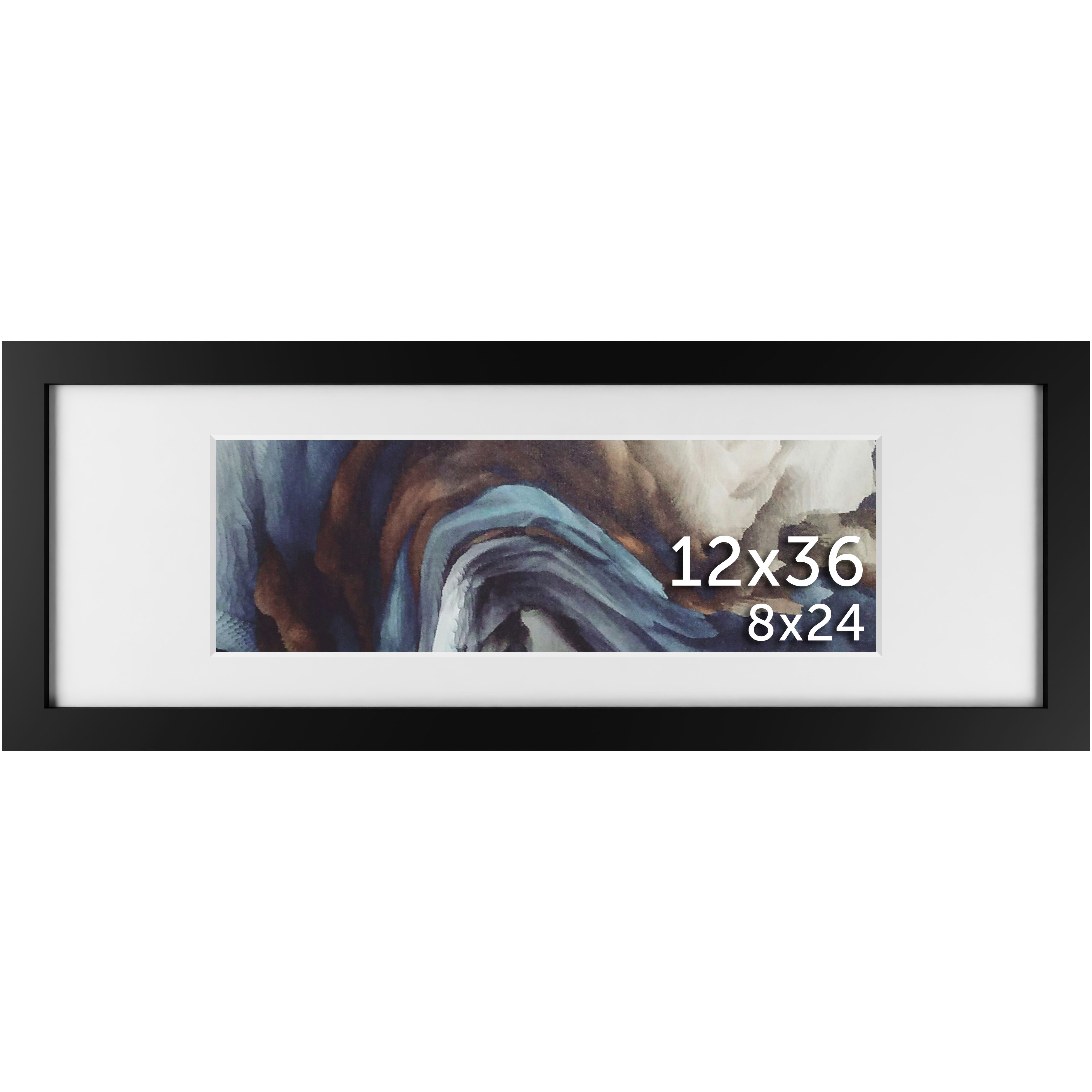 12x36 Black Matted Frame - Frame Amo