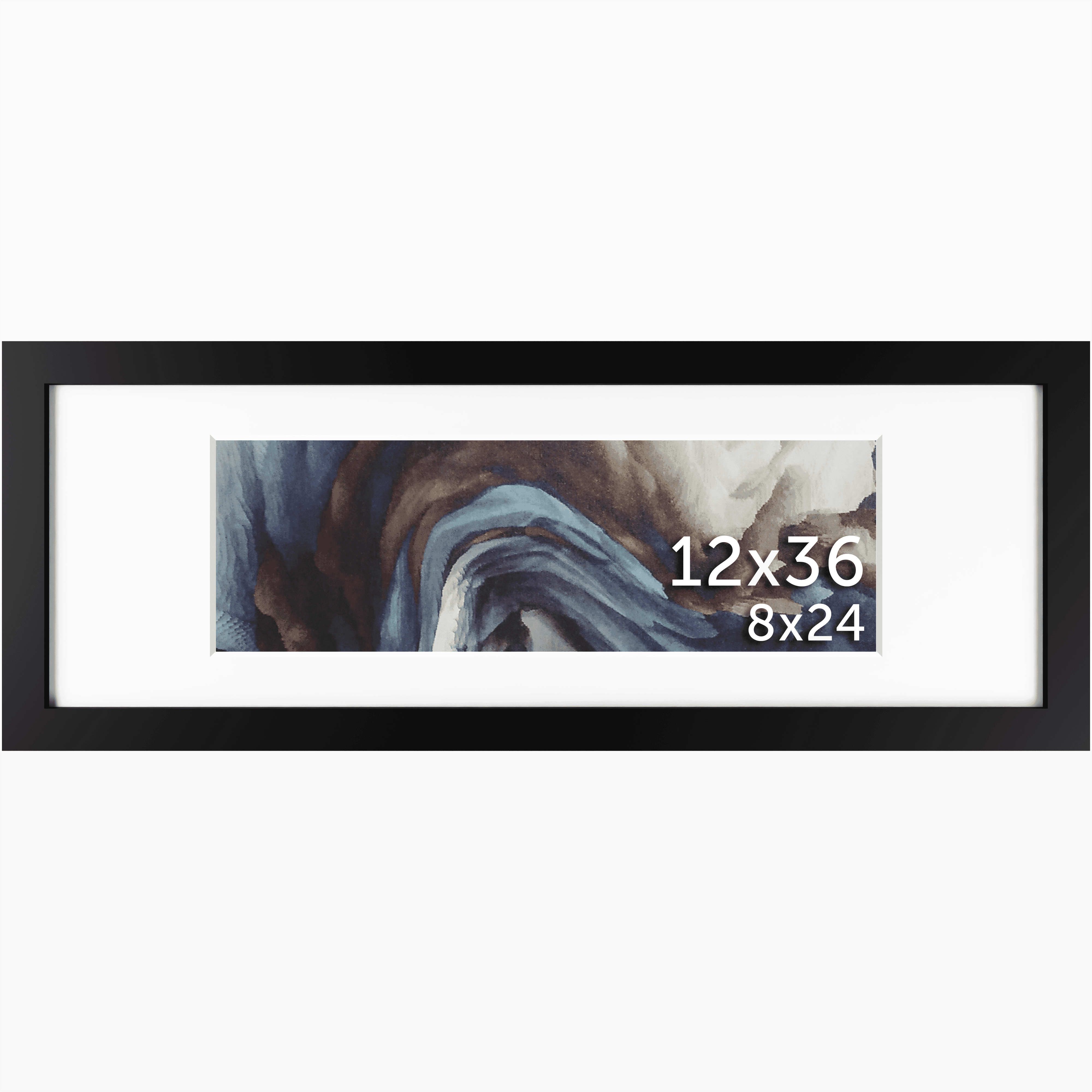 12x36 Black Matted Frame - Frame Amo