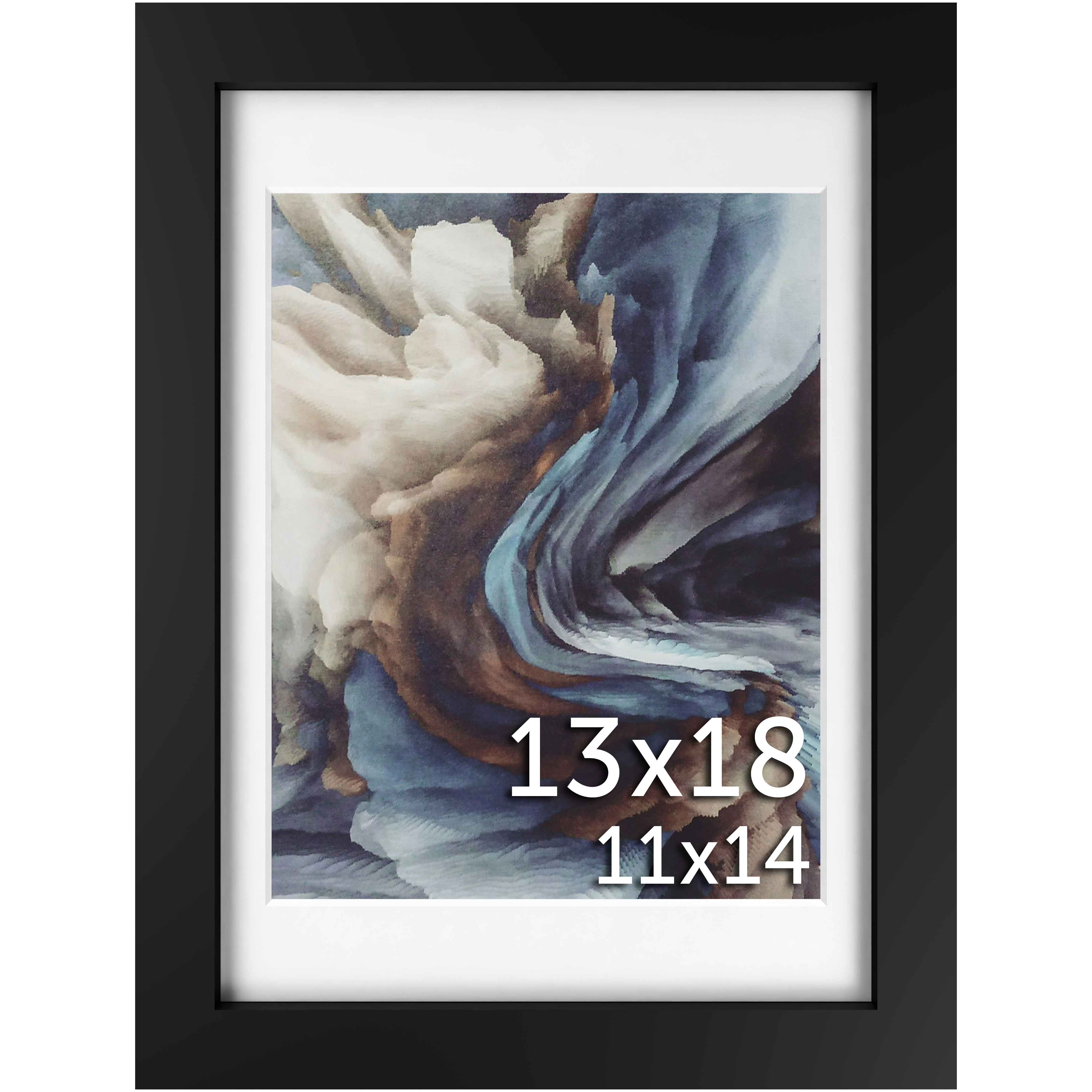 13x18 Black Matted Frame - Frame Amo