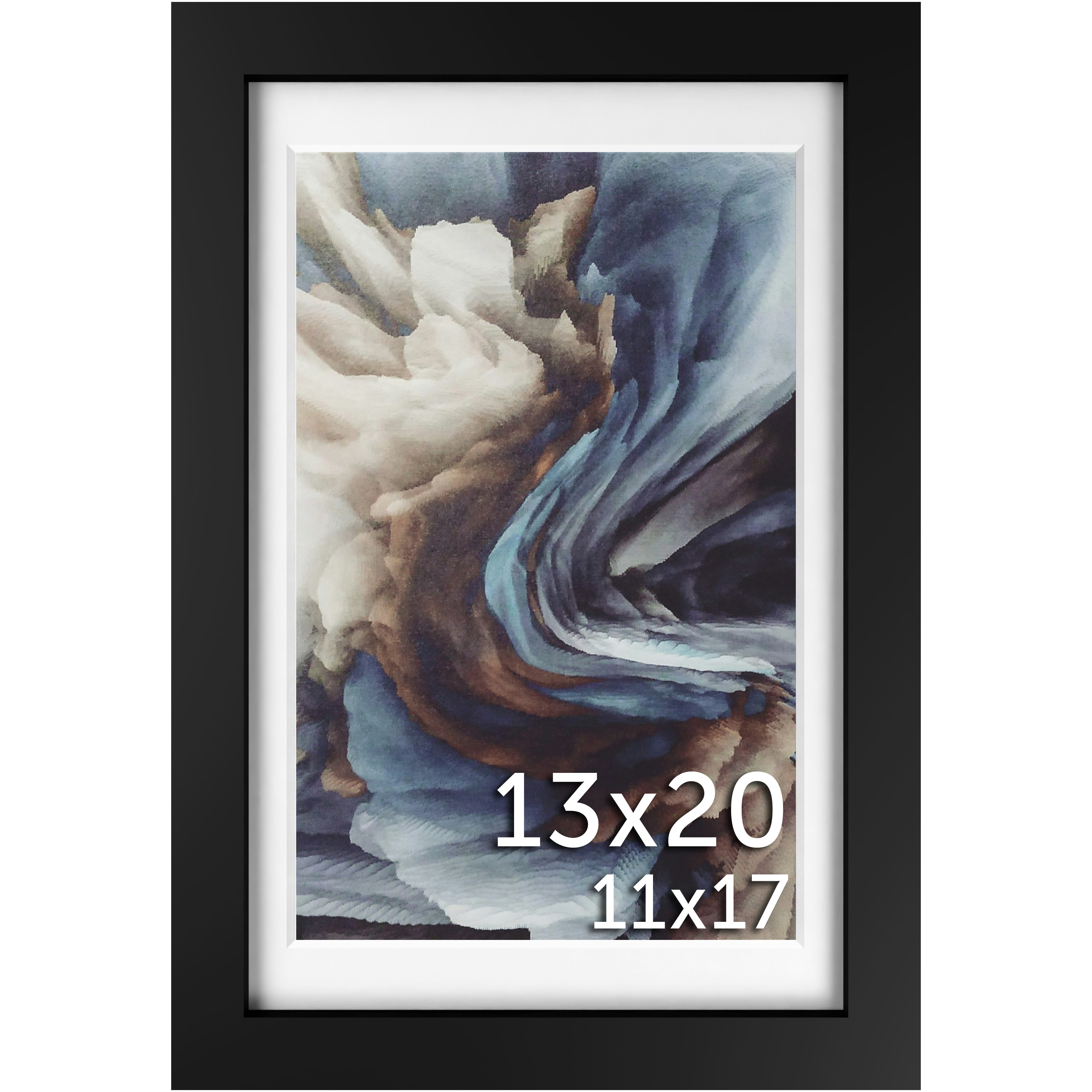 13x20 Black Matted Frame - Frame Amo