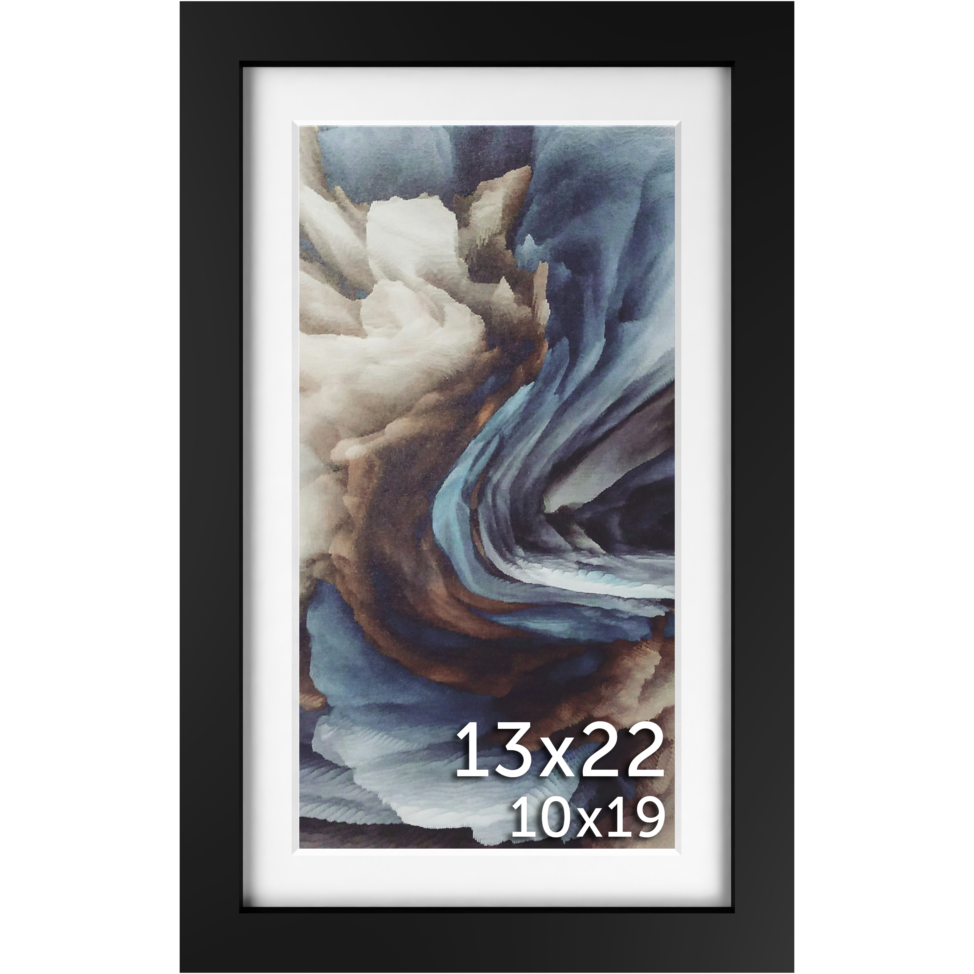 13x22 Black Matted Frame - Frame Amo