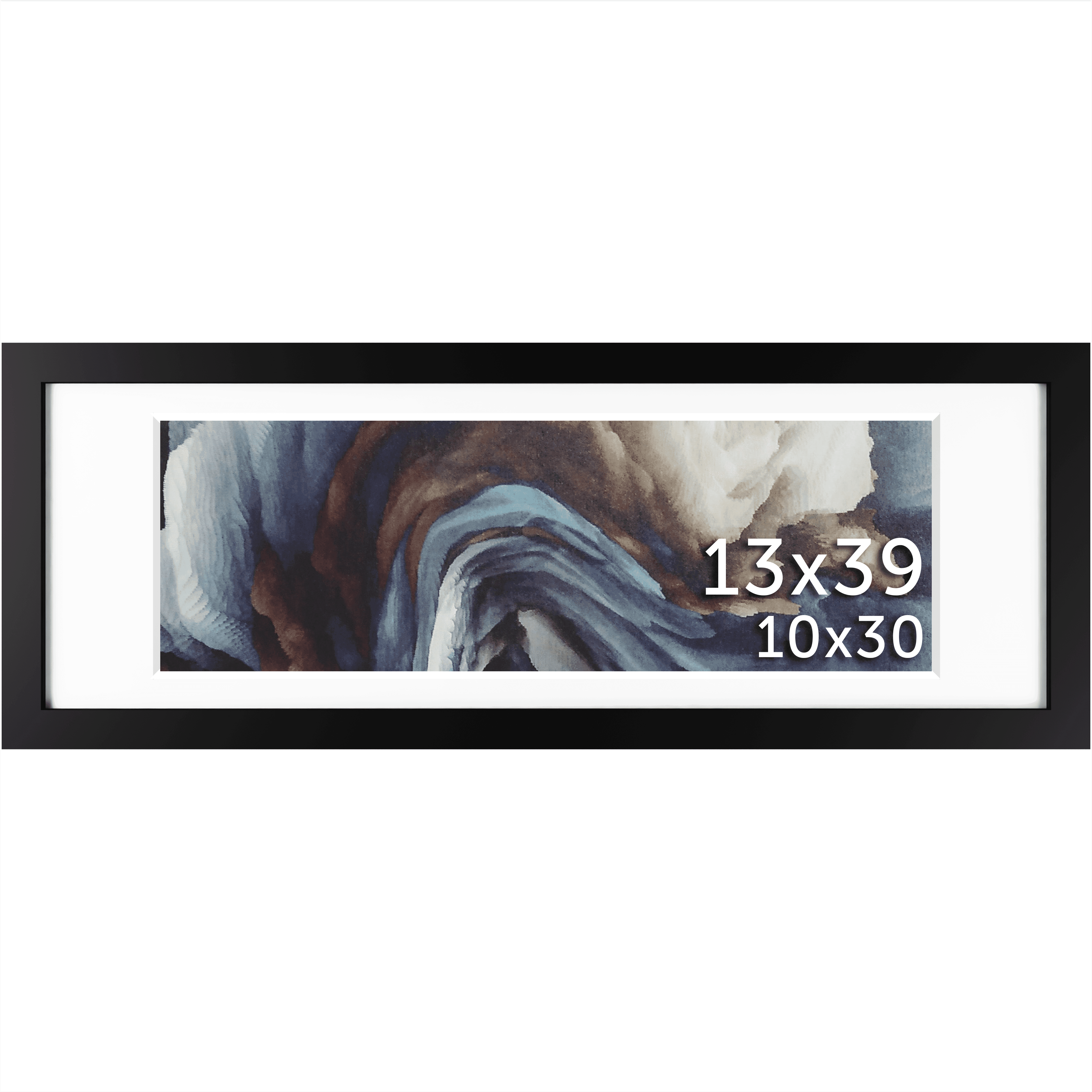 13x39 Wood Frame Matted to 10x30 – Tempered Glass Front | Frame Amo