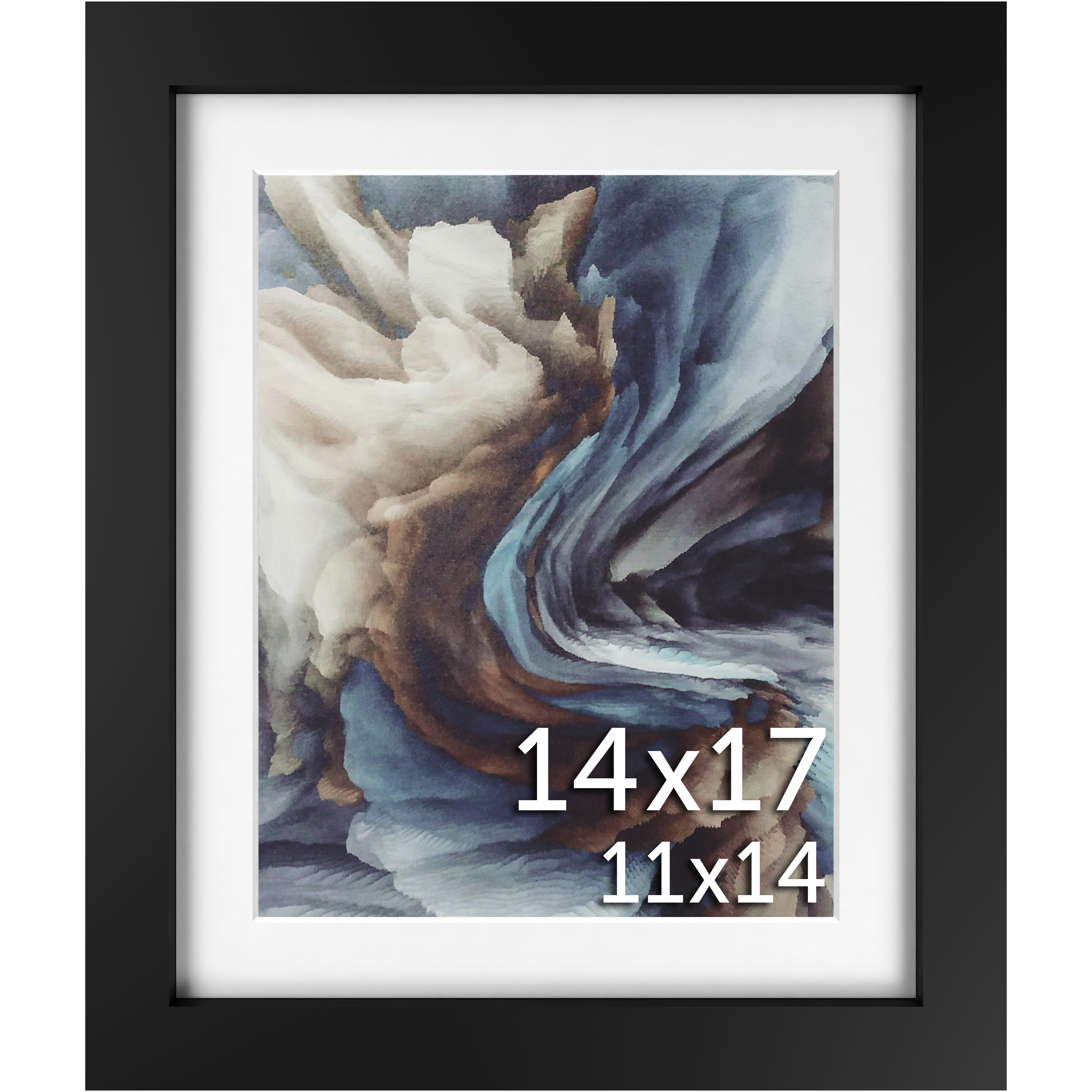 14x17 Black Matted Frame - Frame Amo