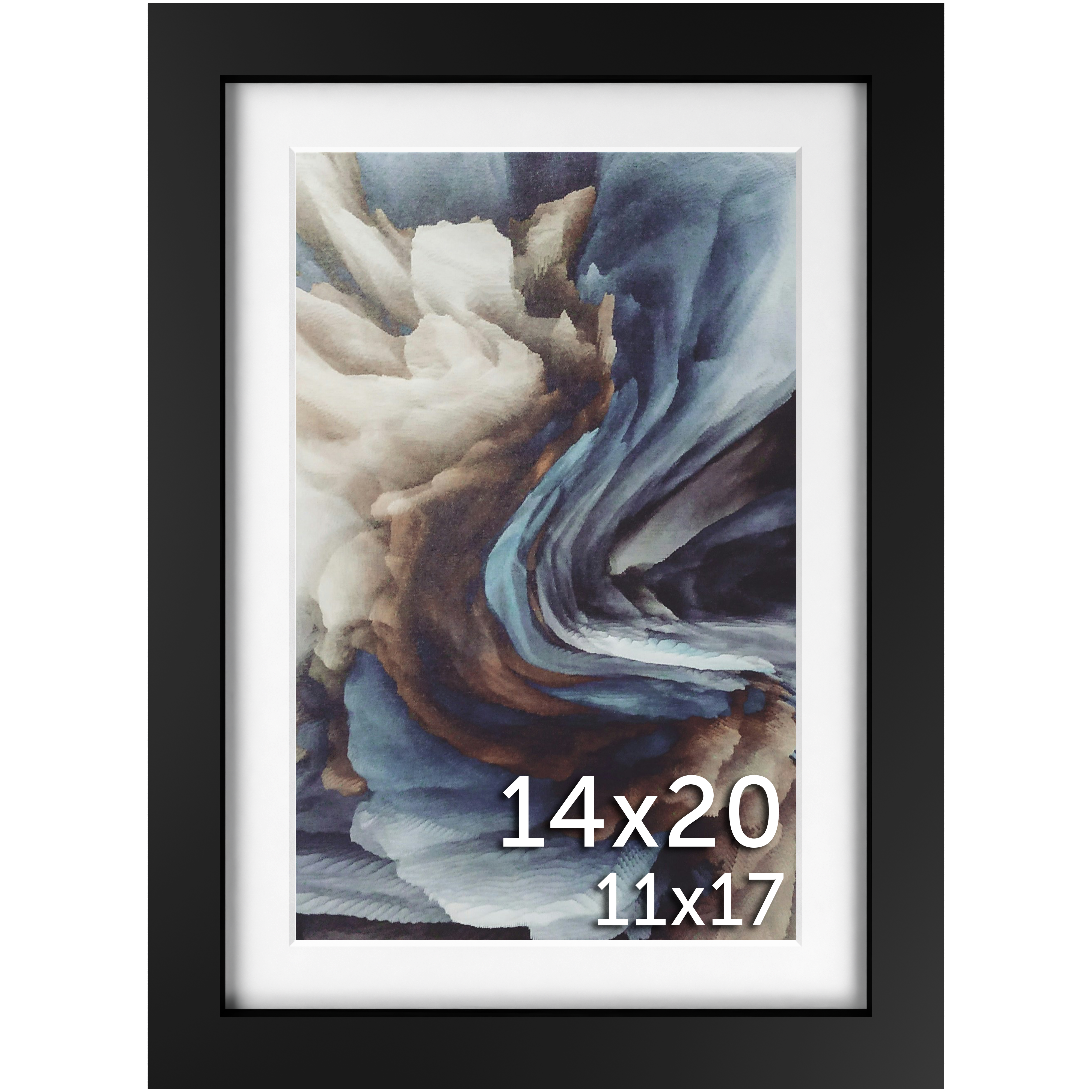 14x20 Black Matted Frame - Frame Amo