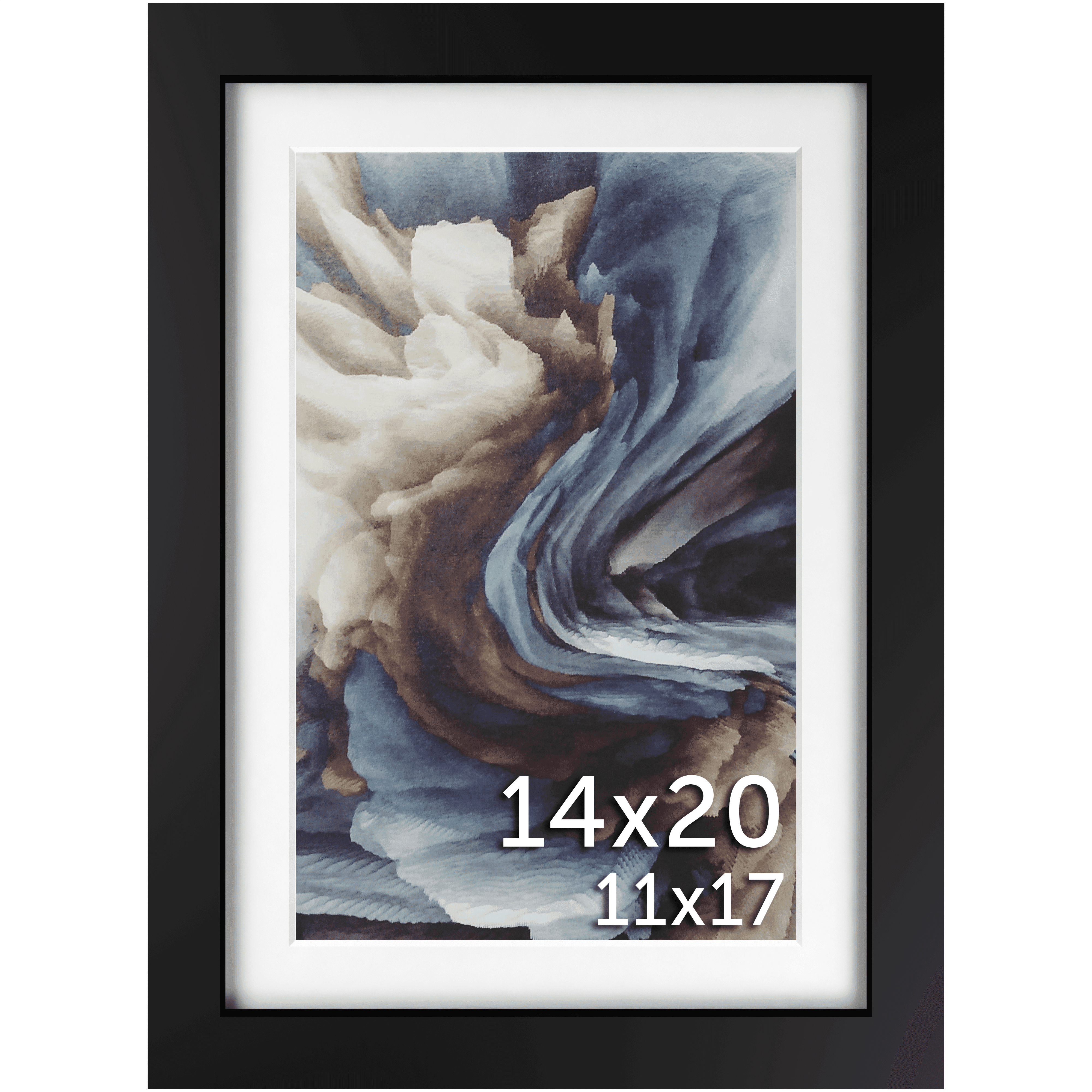 14x20 Frame Matted to 11x17 – Solid Wood & Glass | Frame Amo