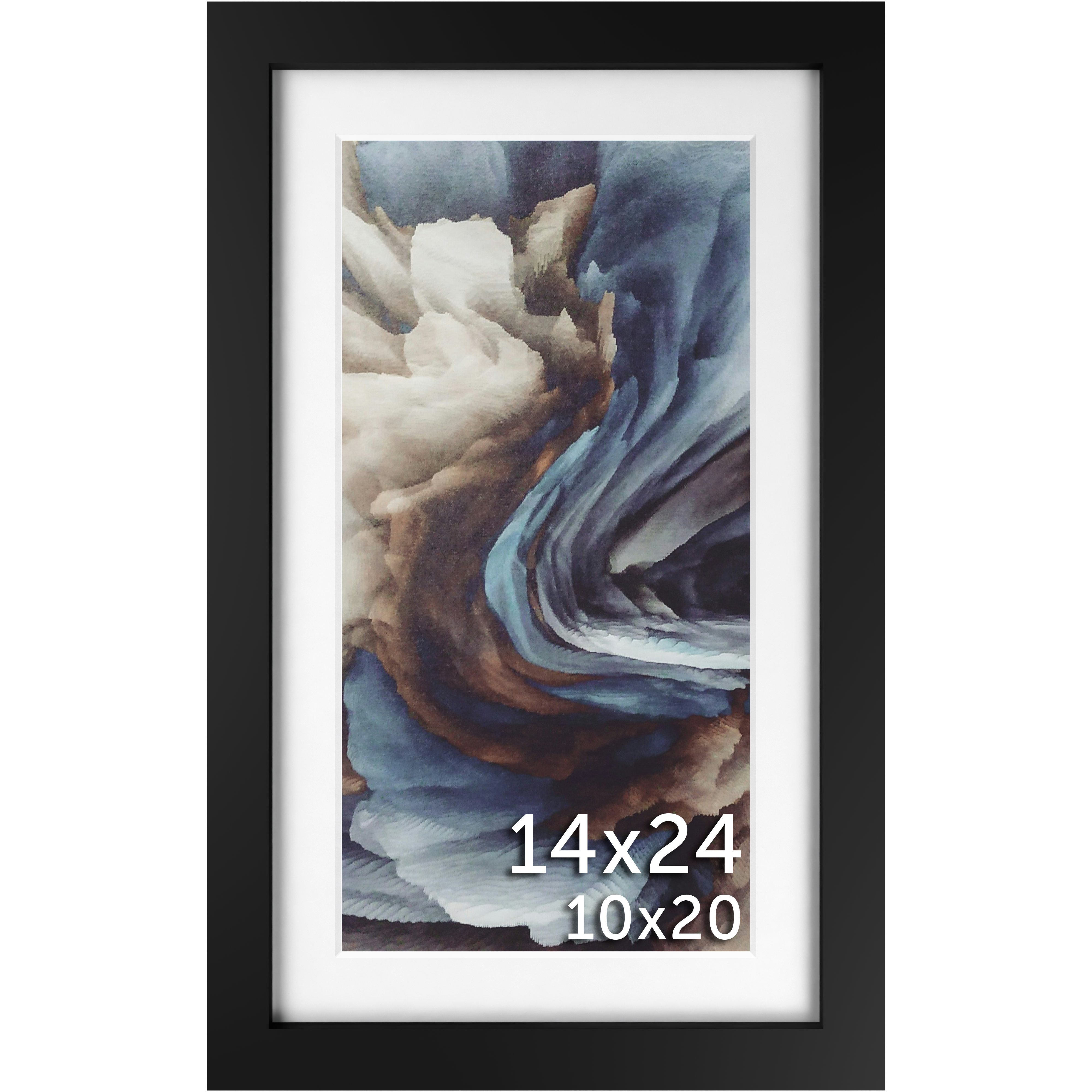 14x24 Black Matted Frame - Frame Amo