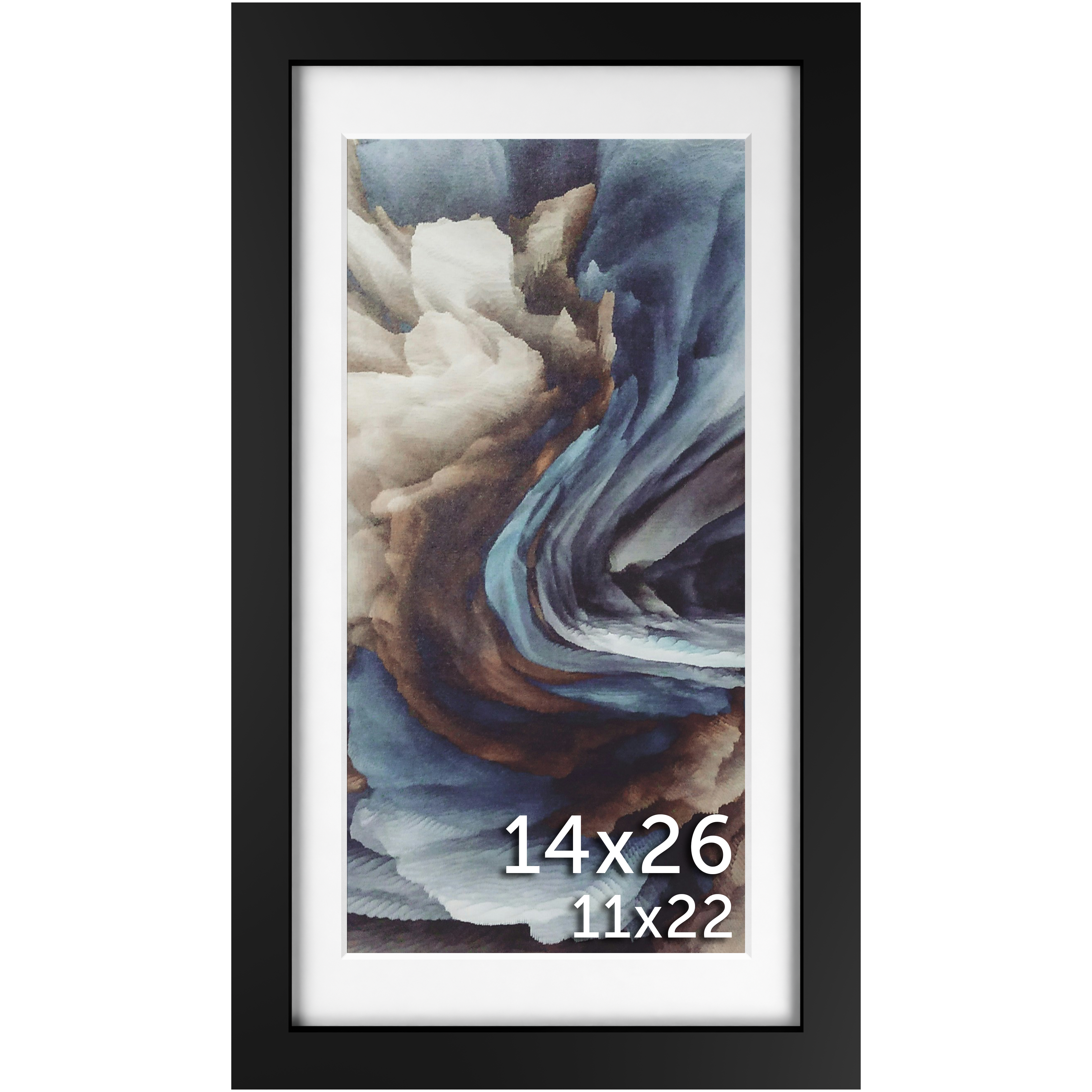 14x26 Black Matted Frame - Frame Amo