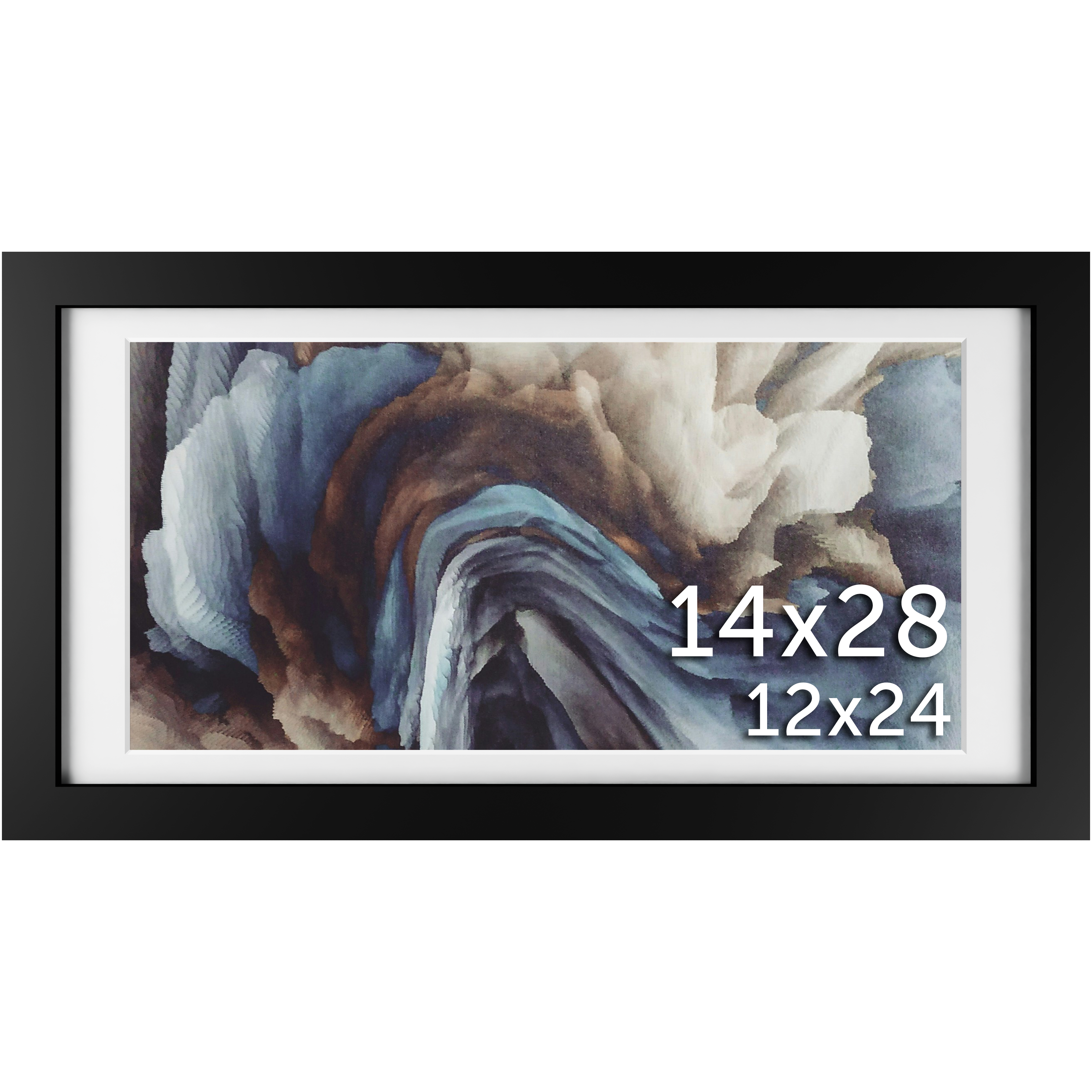 14x28 Black Matted Frame - Frame Amo