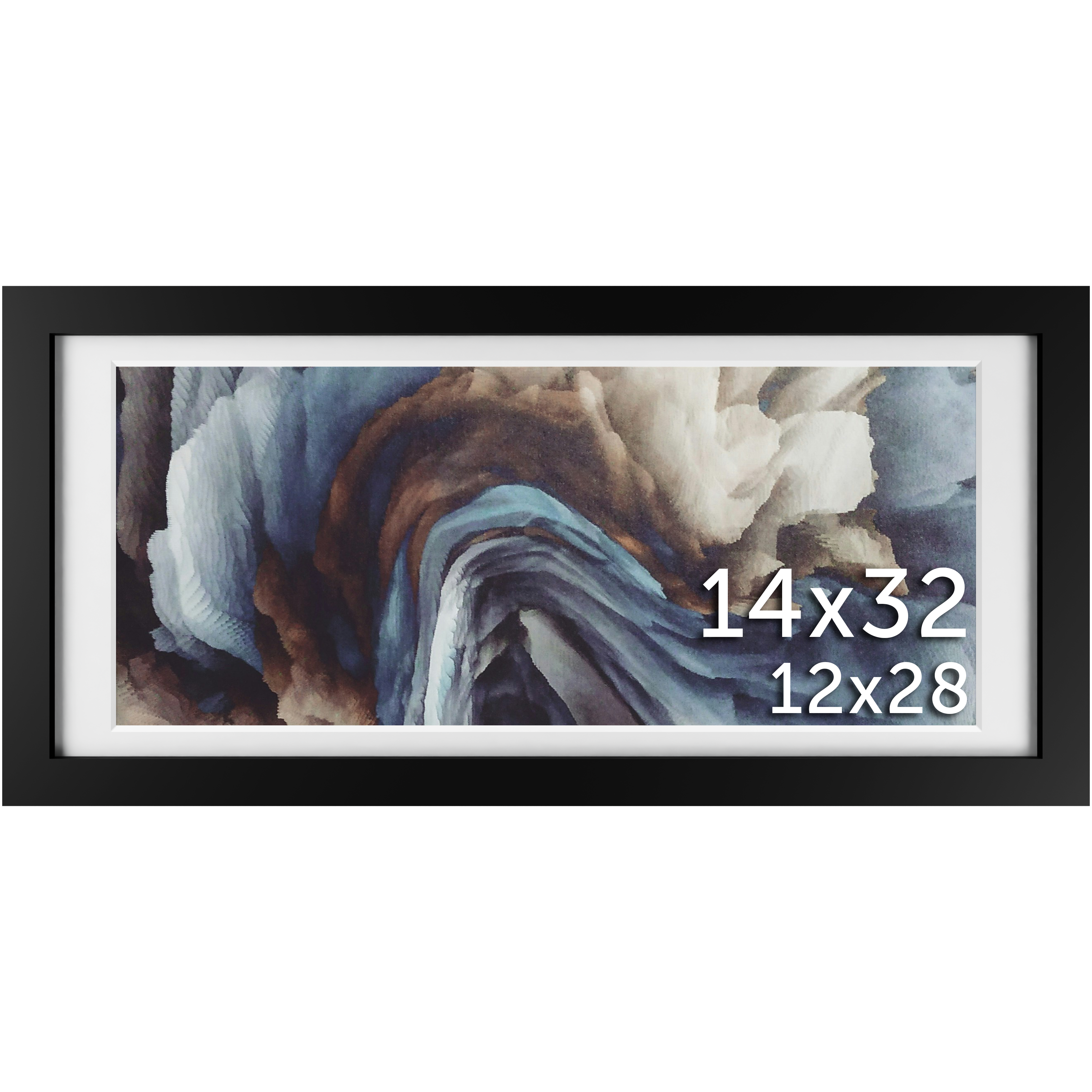 14x32 Black Matted Frame - Frame Amo