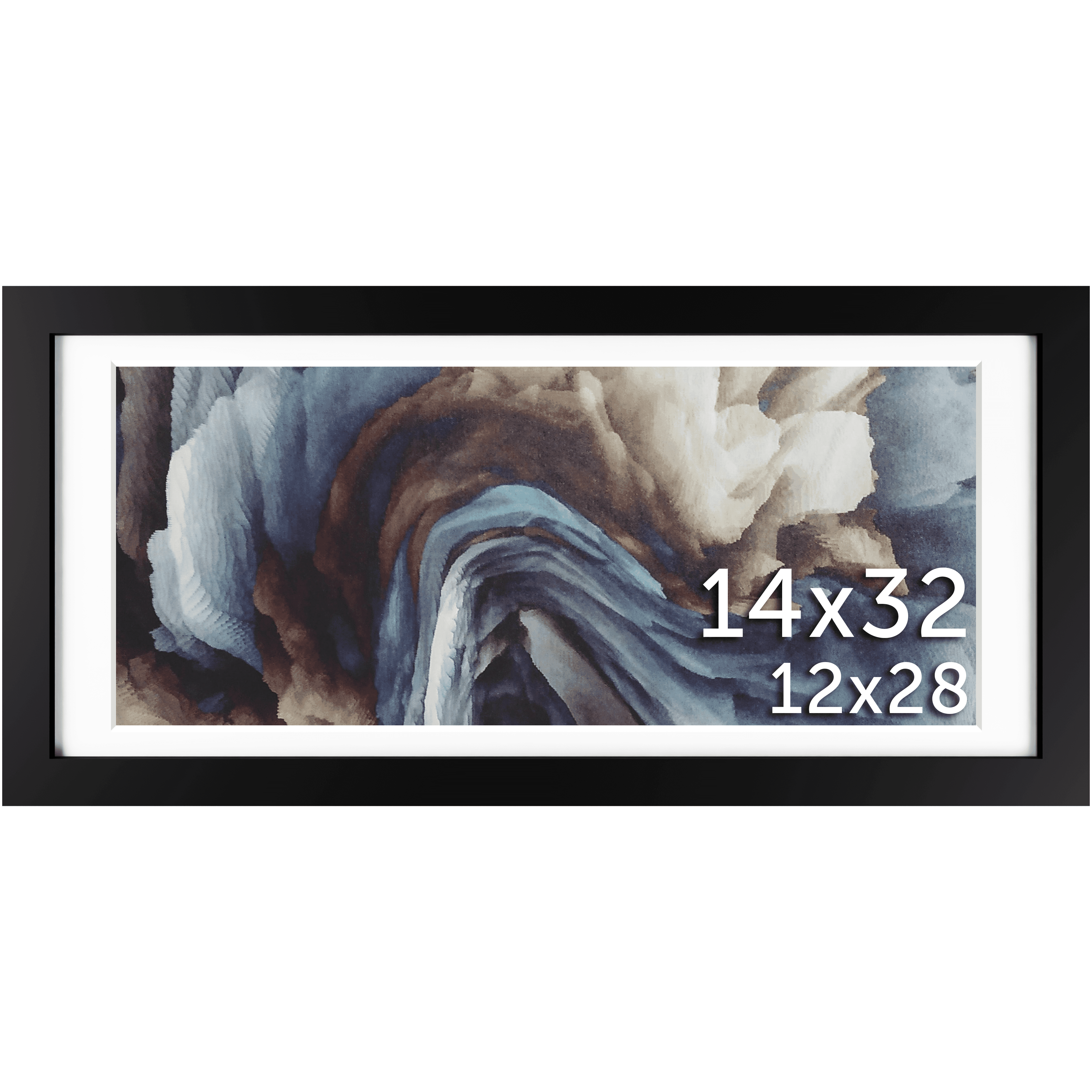 14x32 Black Matted Frame - Frame Amo