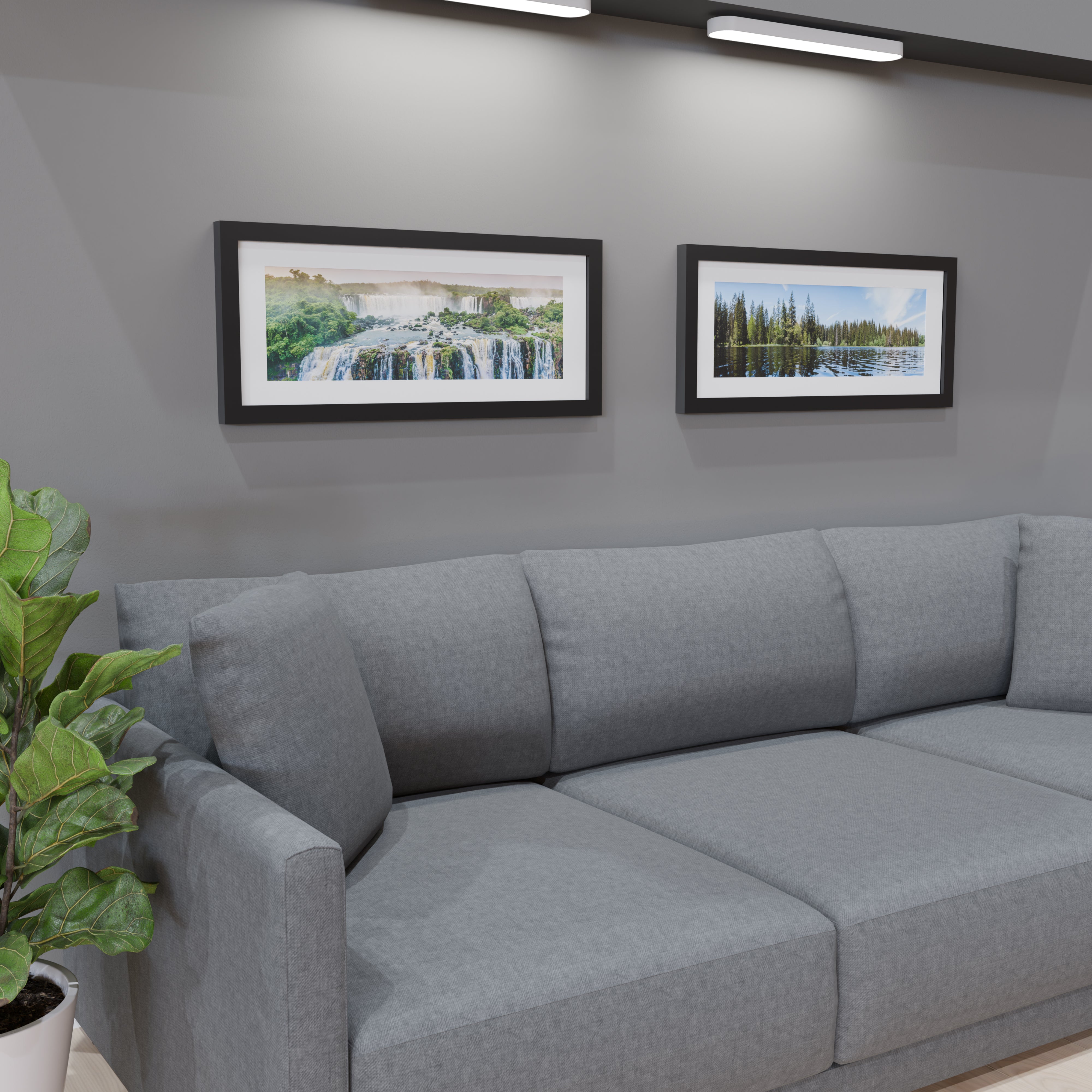 14x35 Matted Wood Frame