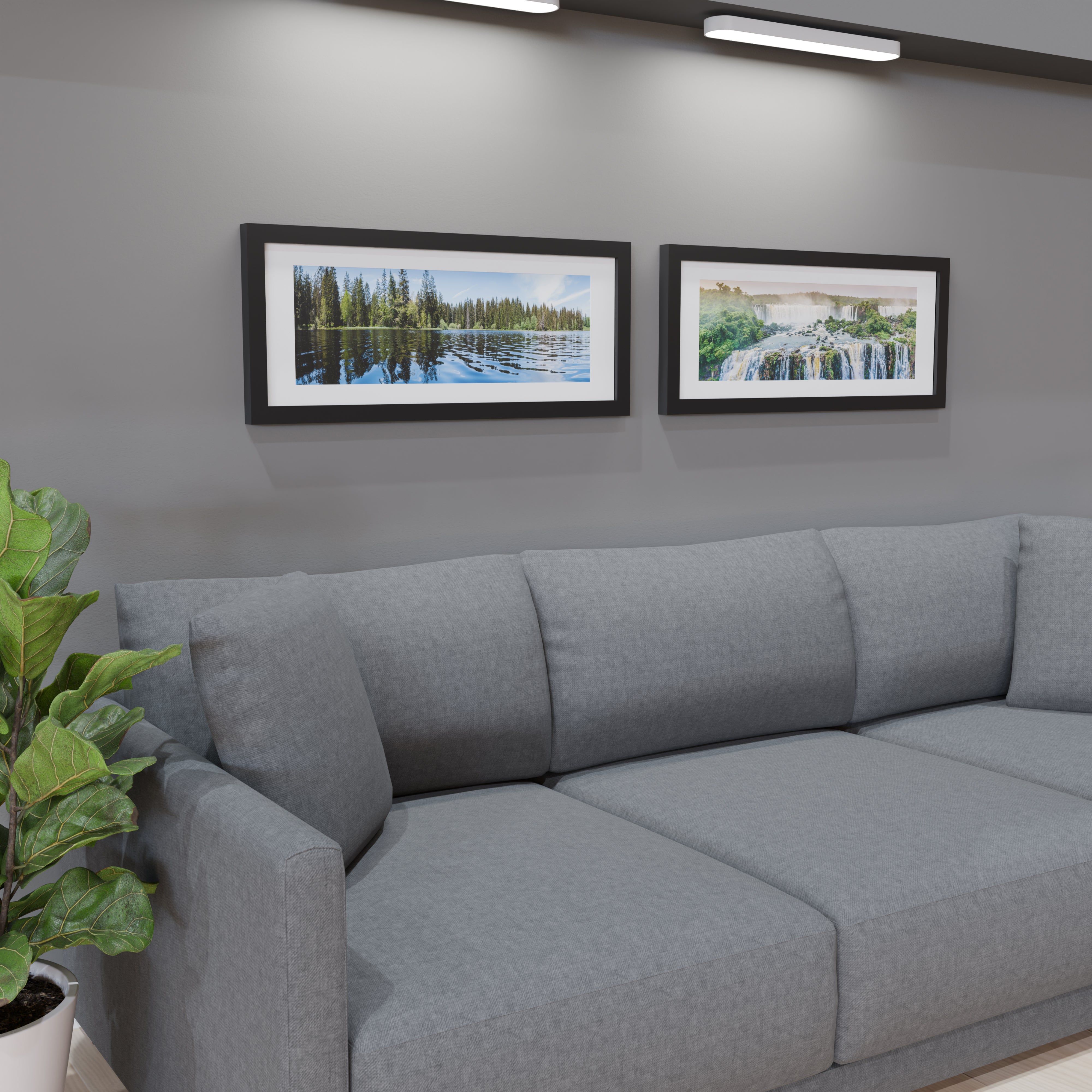 14x36 Matted Wood Frame