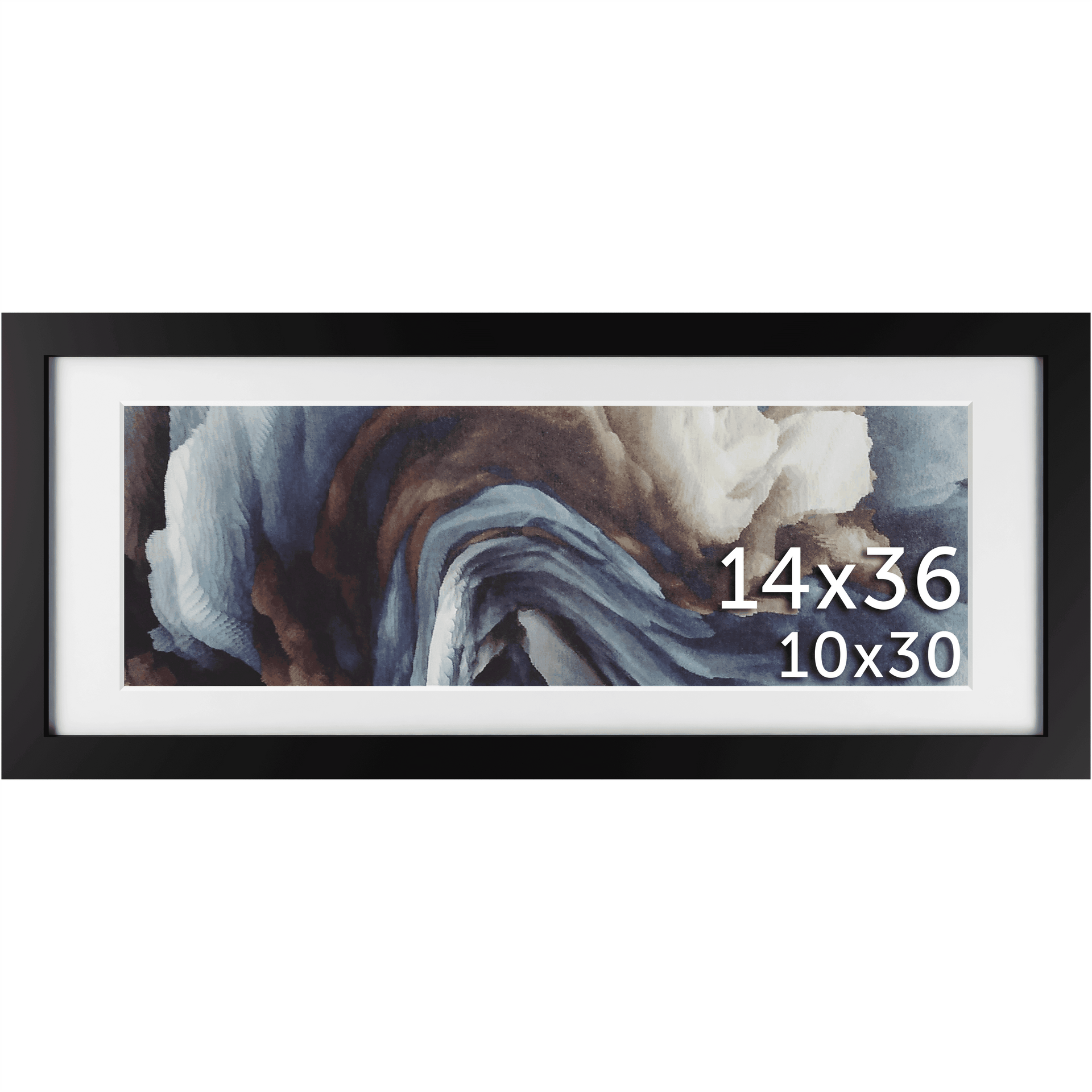 14x36 Frame Matted to 10x30 – Solid Wood & Tempered Glass | Frame Amo