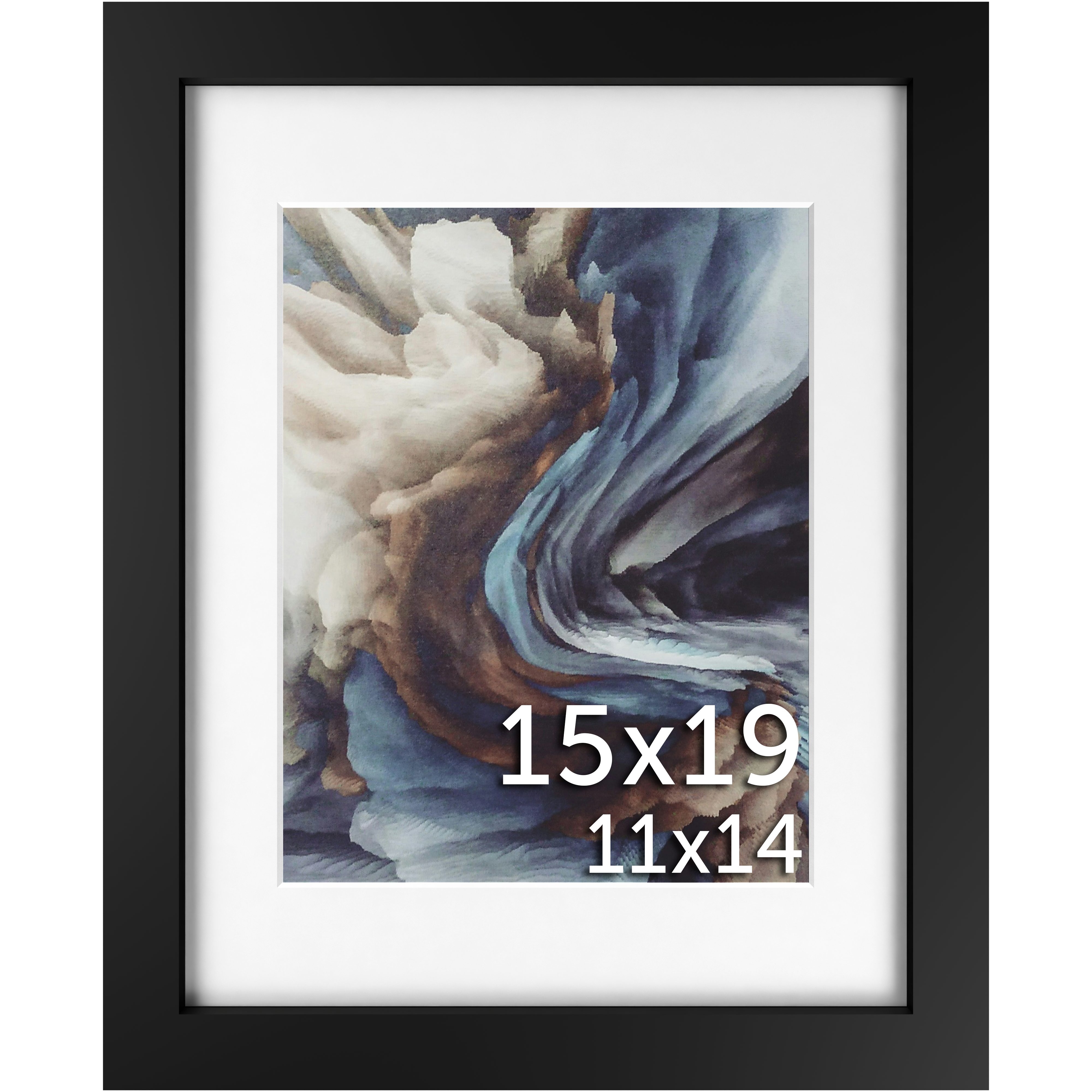 15x19 Black Matted Frame - Frame Amo