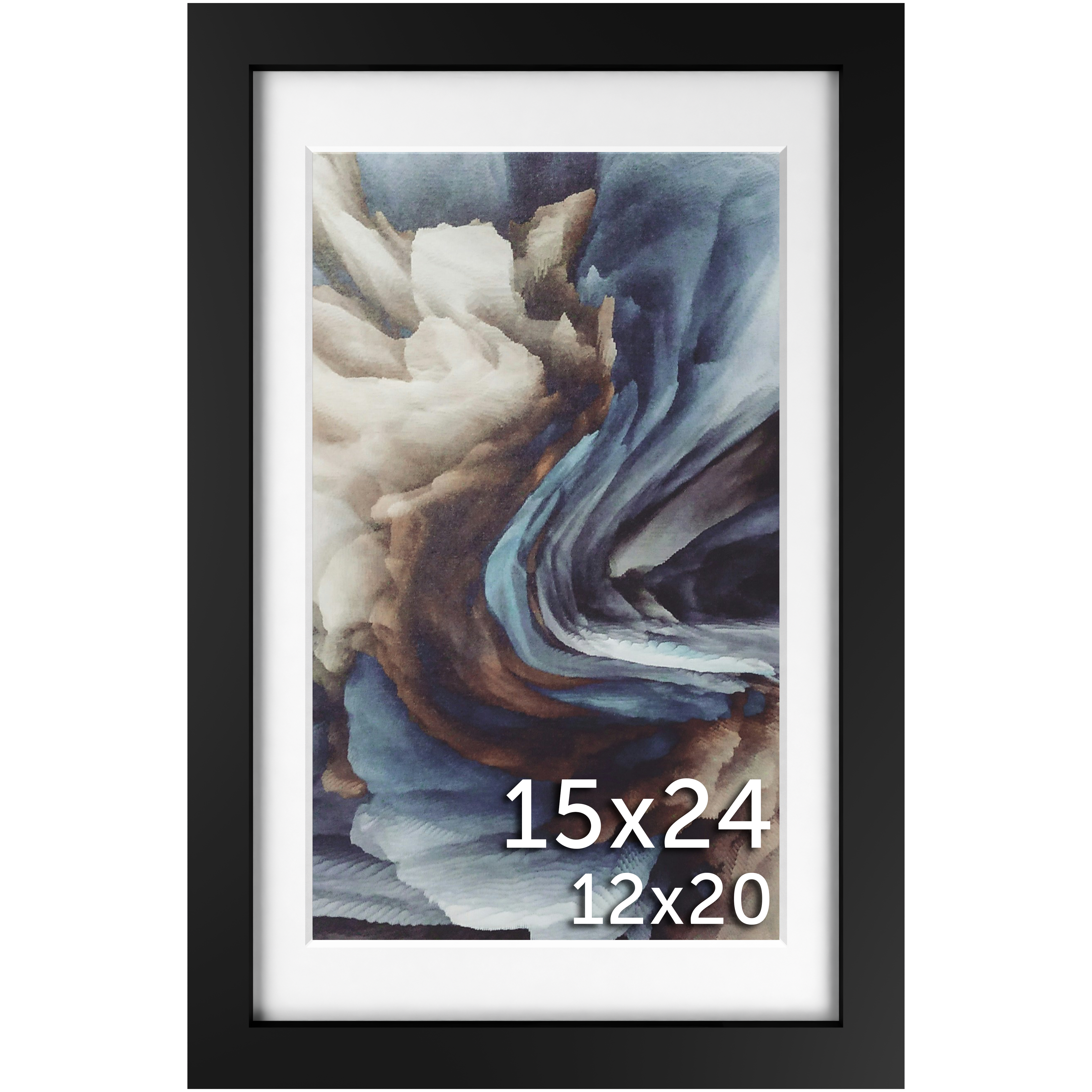 15x24 Black Matted Frame - Frame Amo