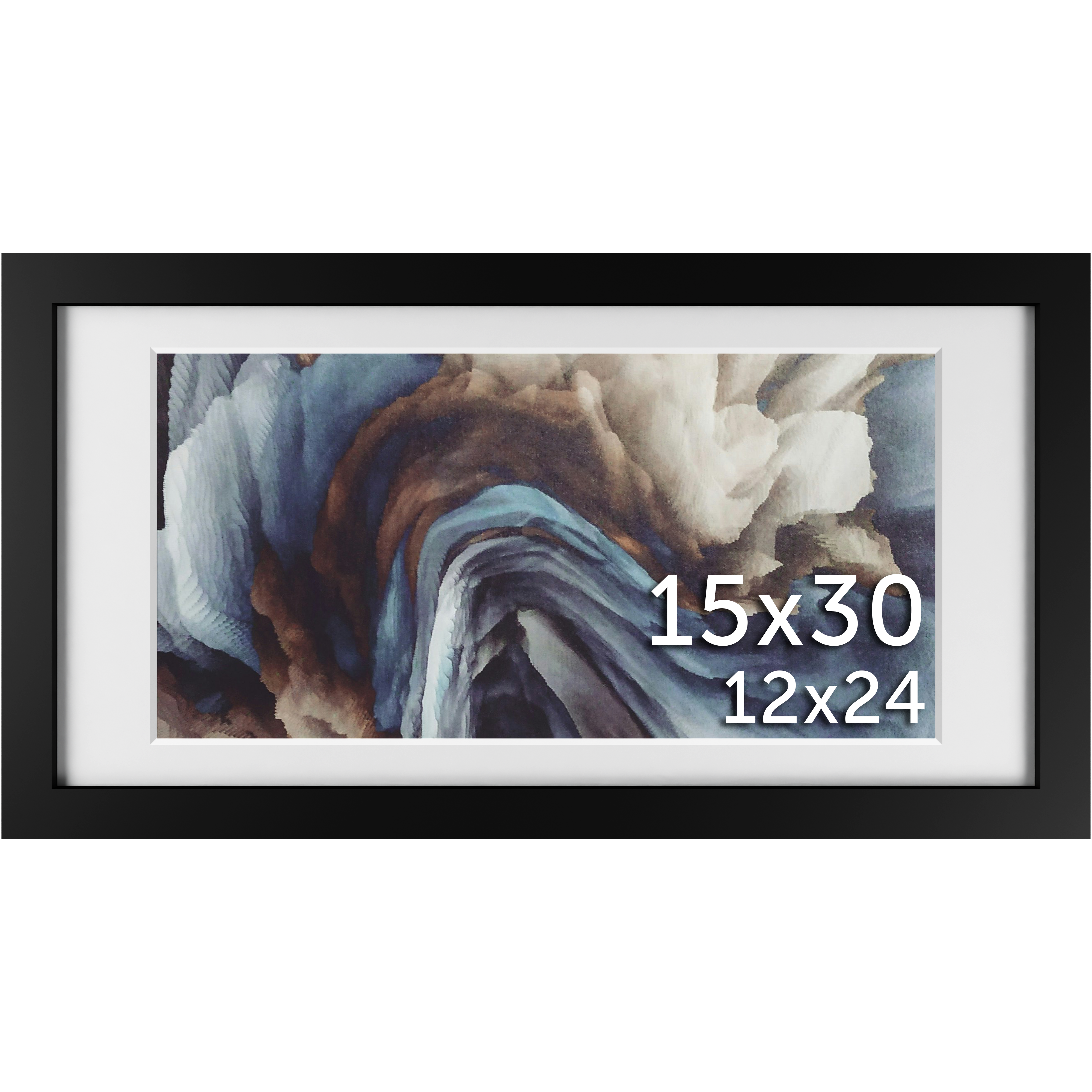 15x30 Black Matted Frame - Frame Amo