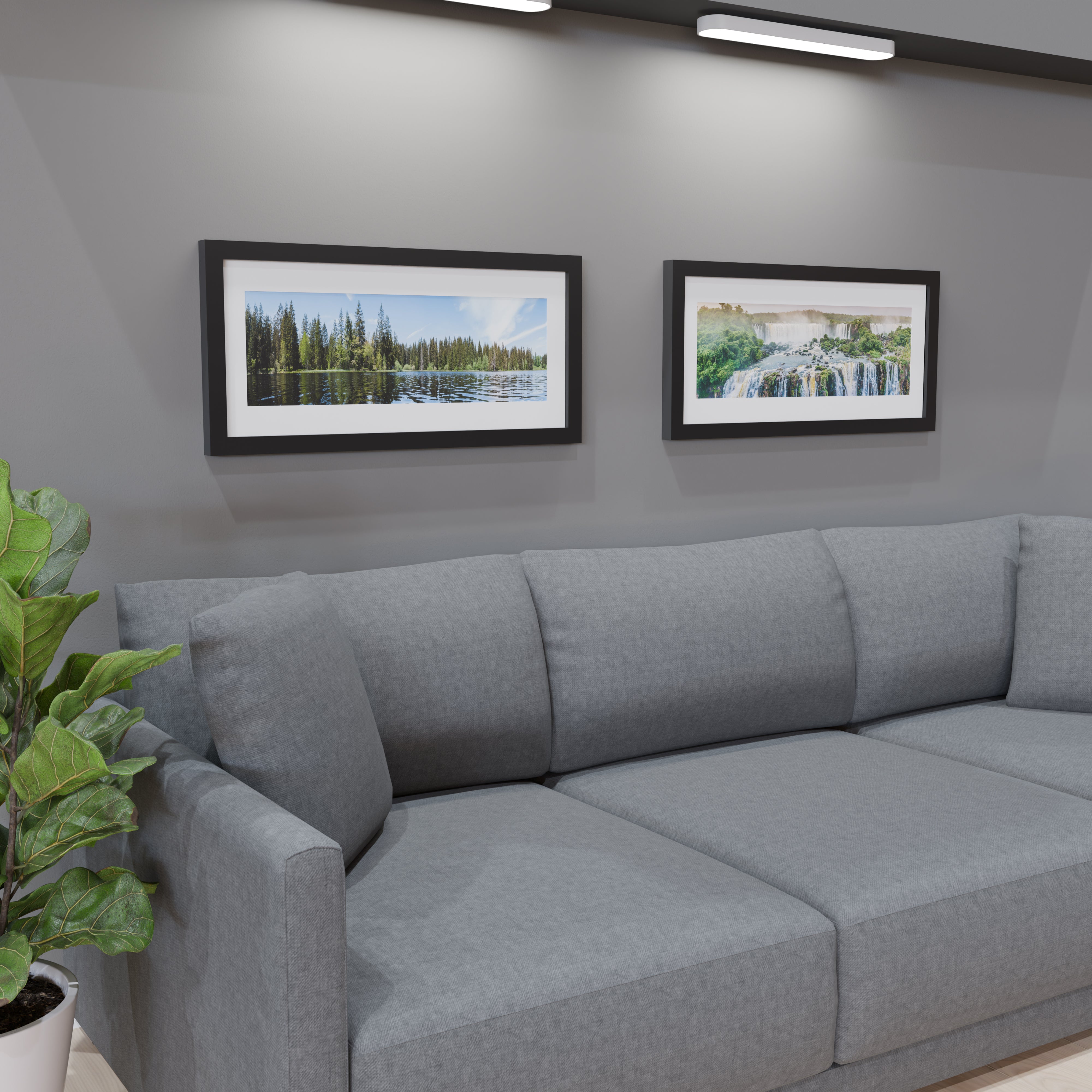 15x34 Matted Wood Frame