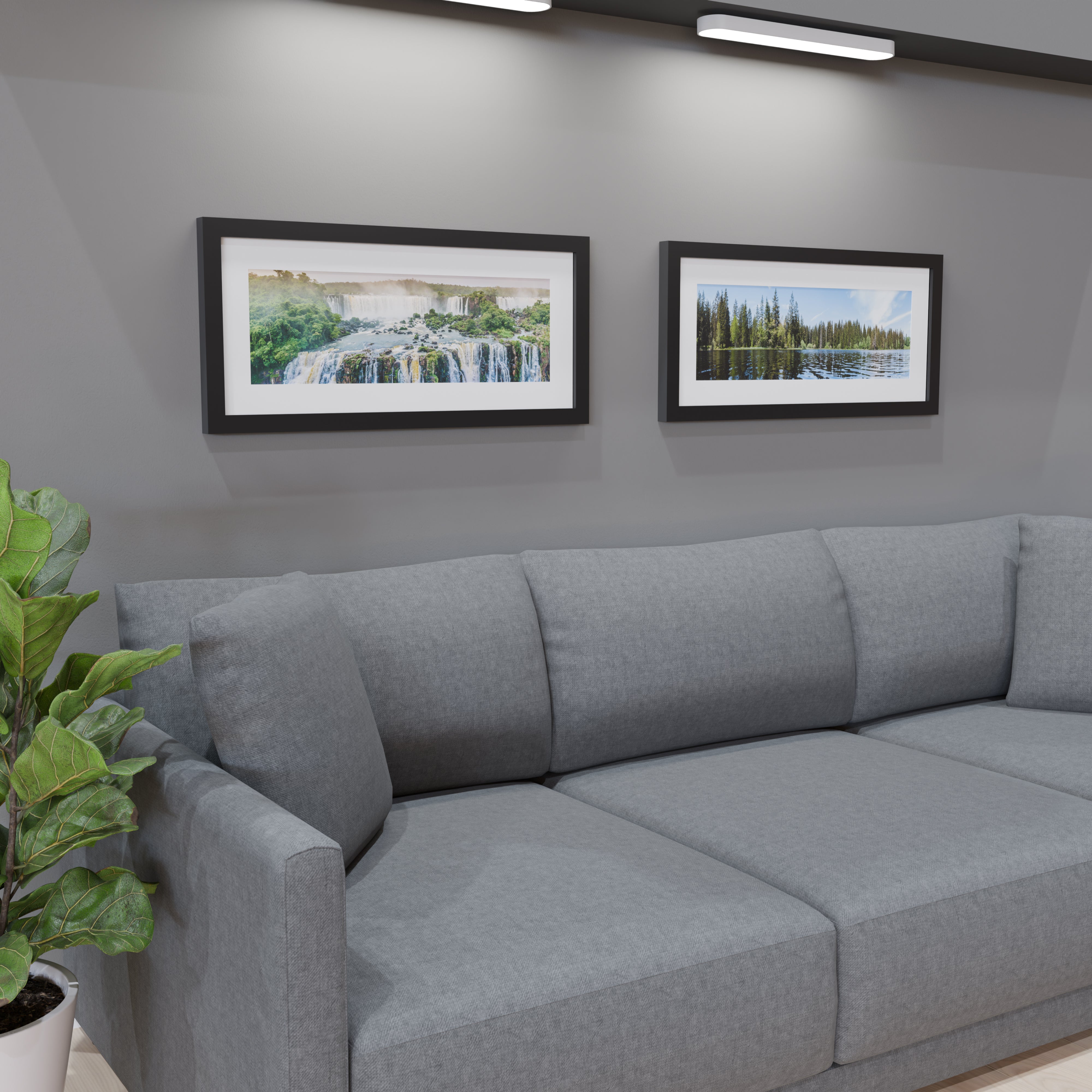 15x35 Matted Wood Frame
