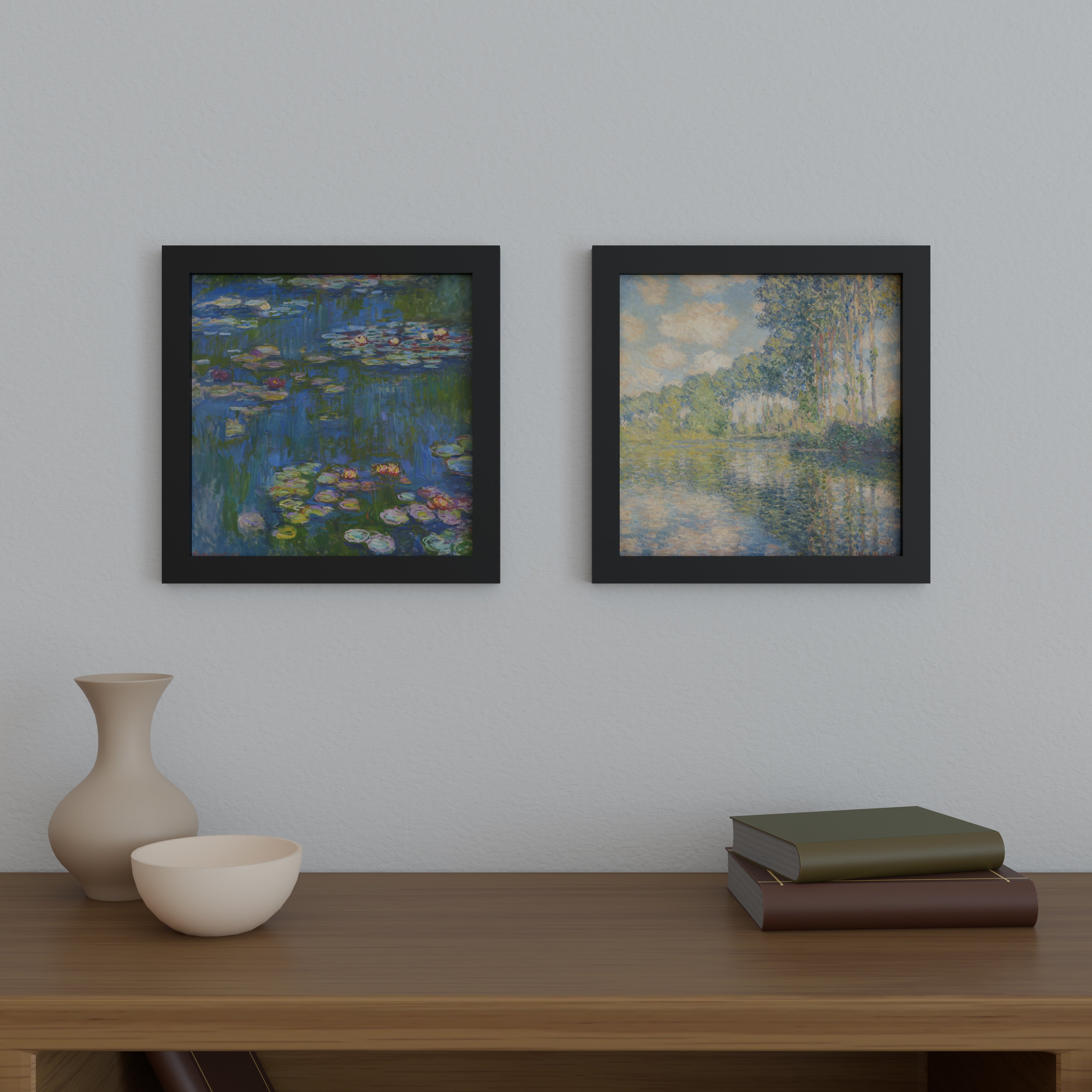 16x16 Matted Wood Frame