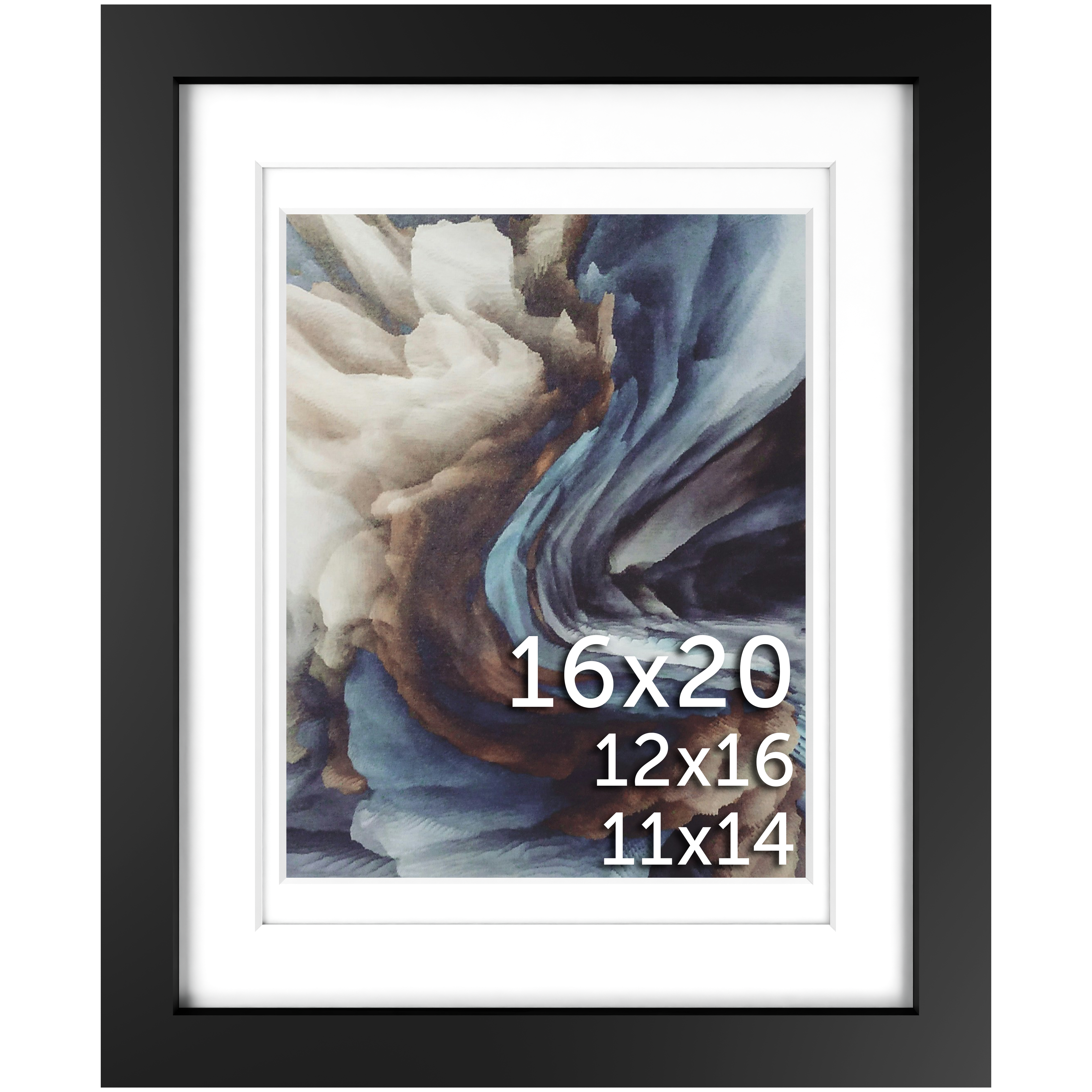 16x20 Black Multi-Mat Frame - Frame Amo