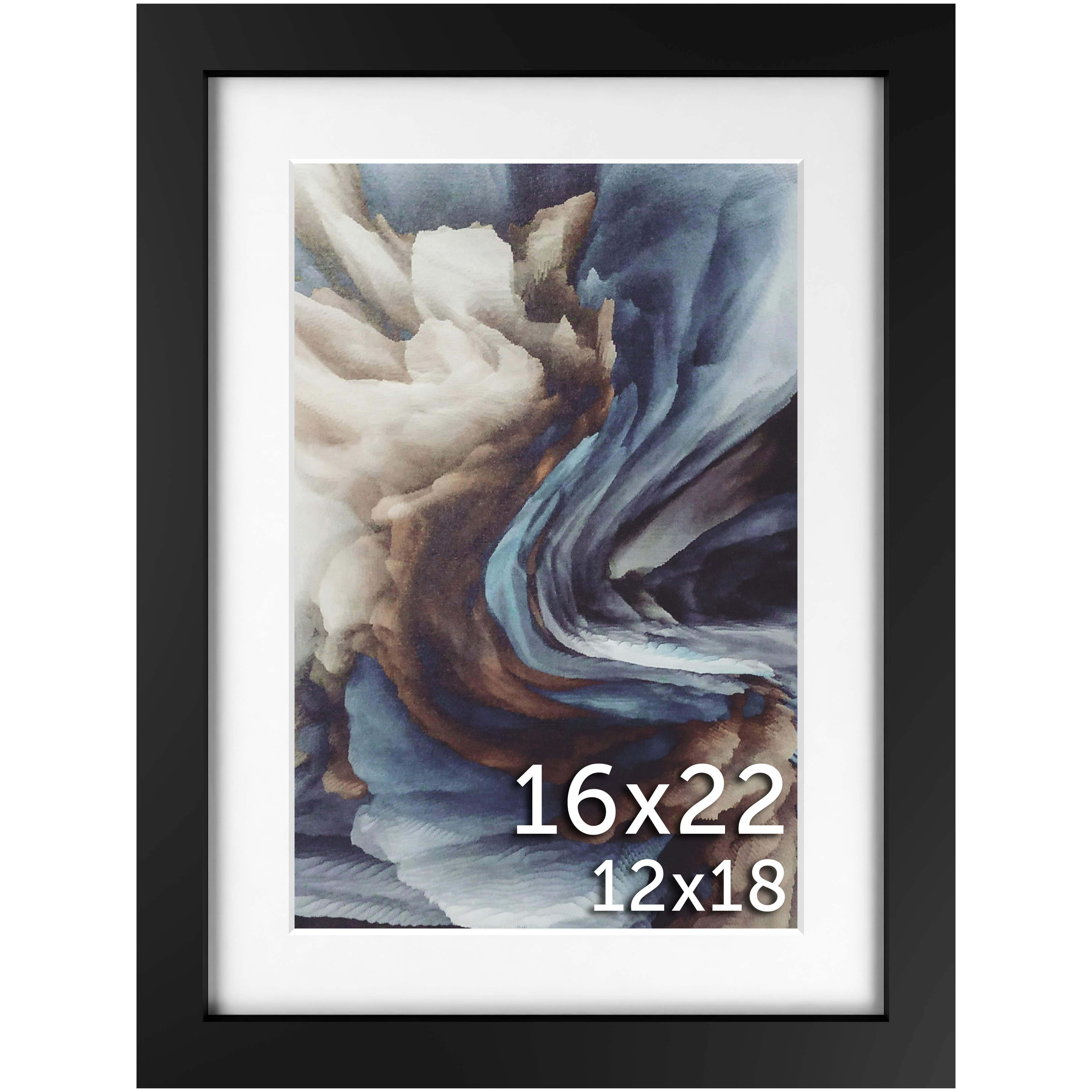 16x22 Black Matted Frame - Frame Amo