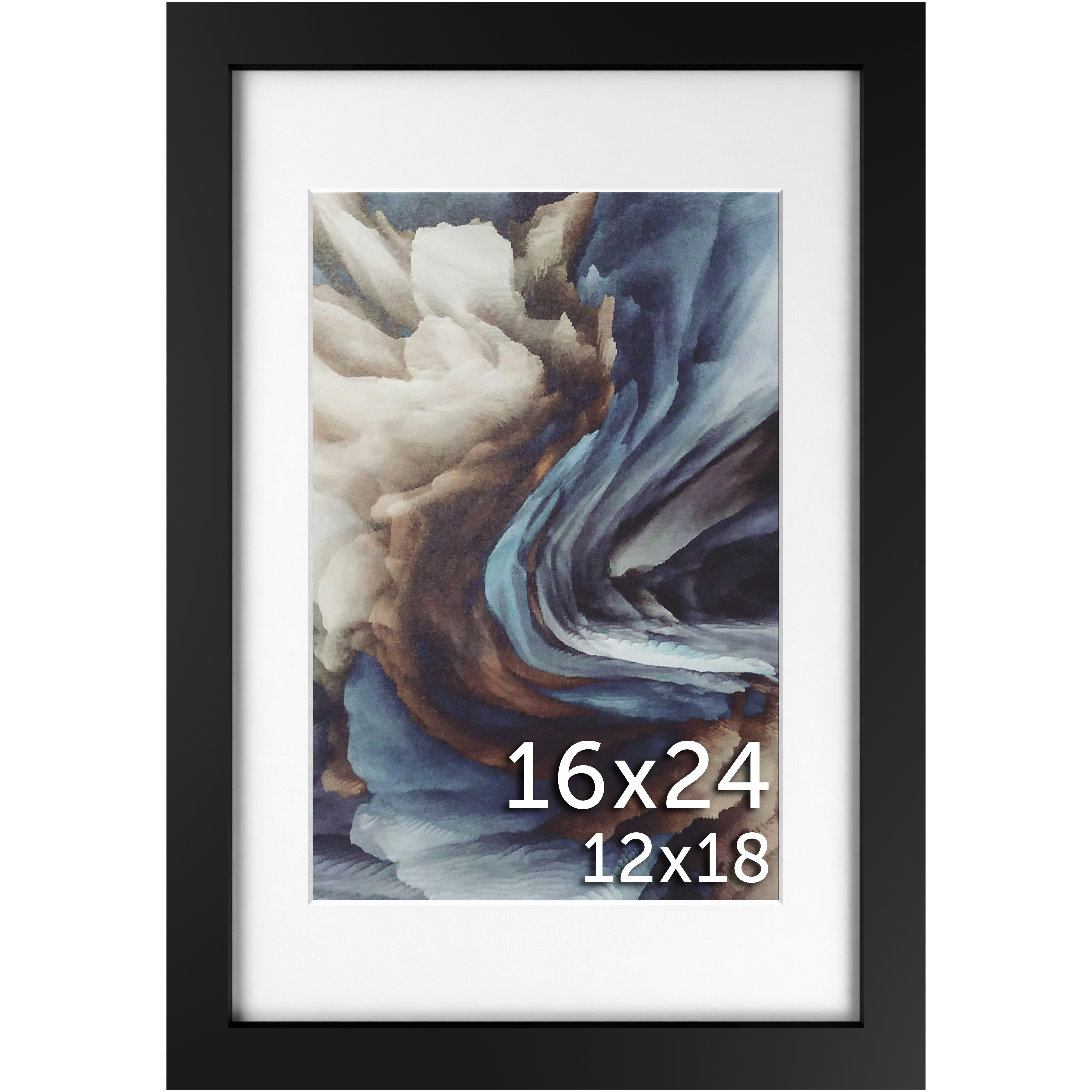 16x24 Black Matted Frame - Frame Amo