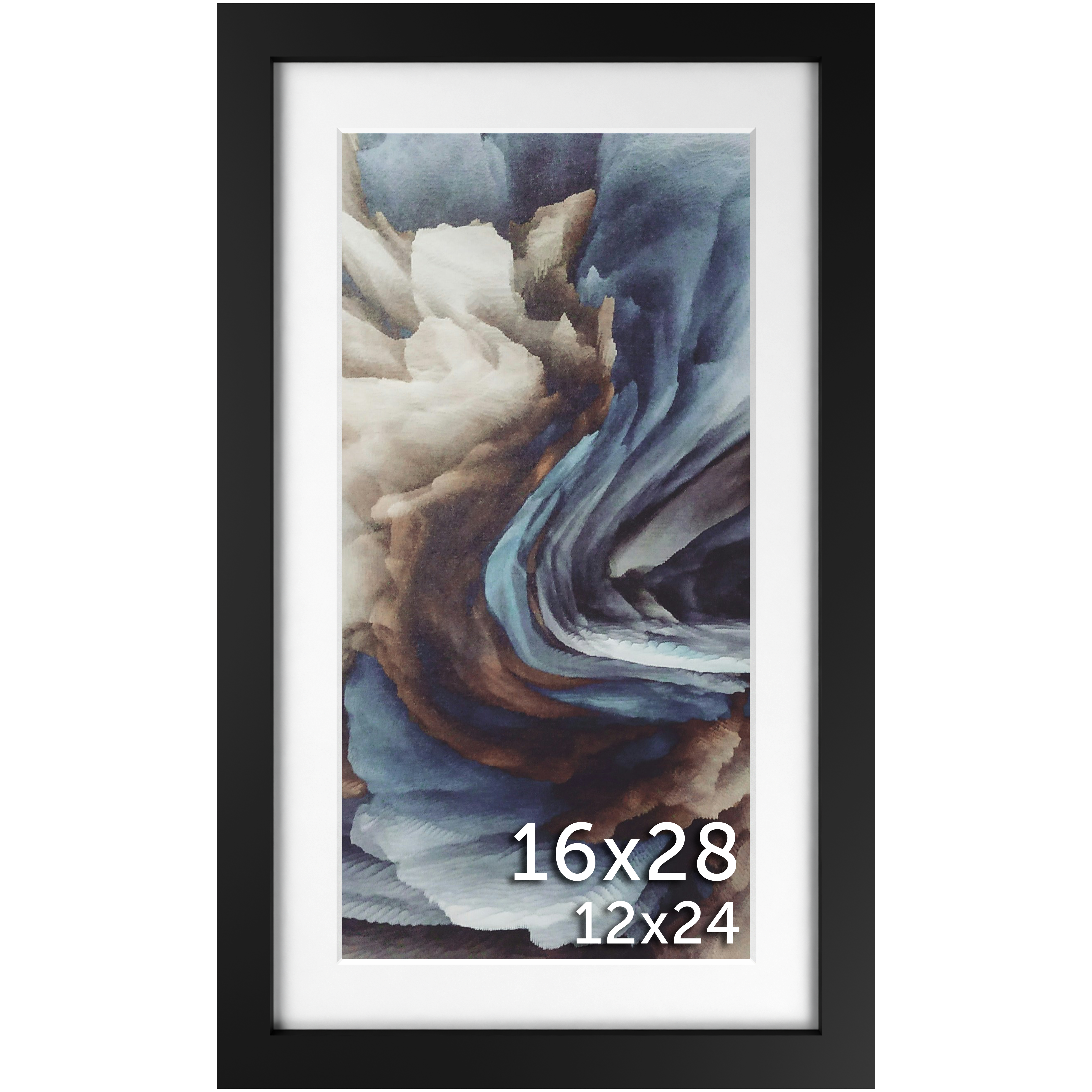 16x28 Black Matted Frame - Frame Amo