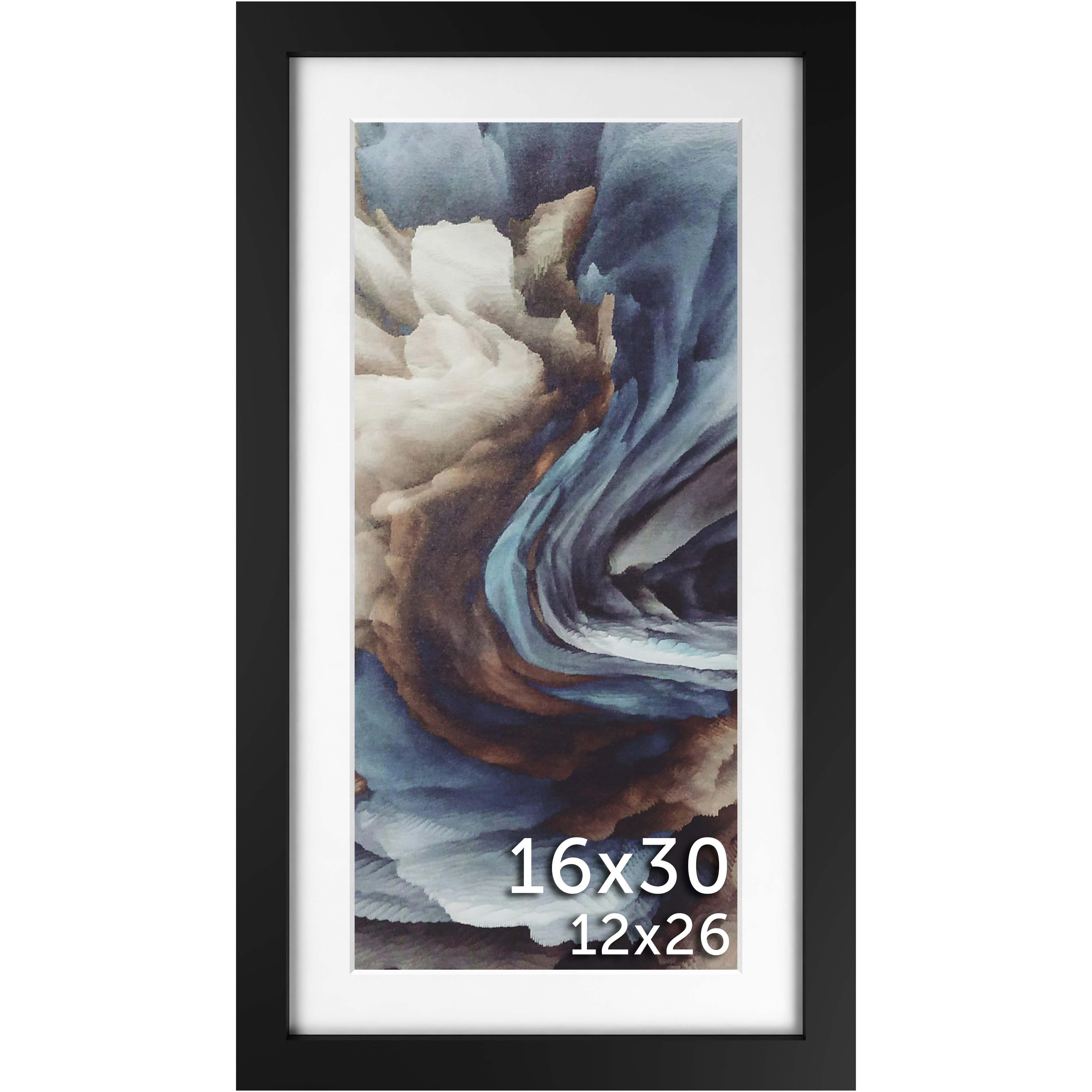 16x30 Black Matted Frame - Frame Amo