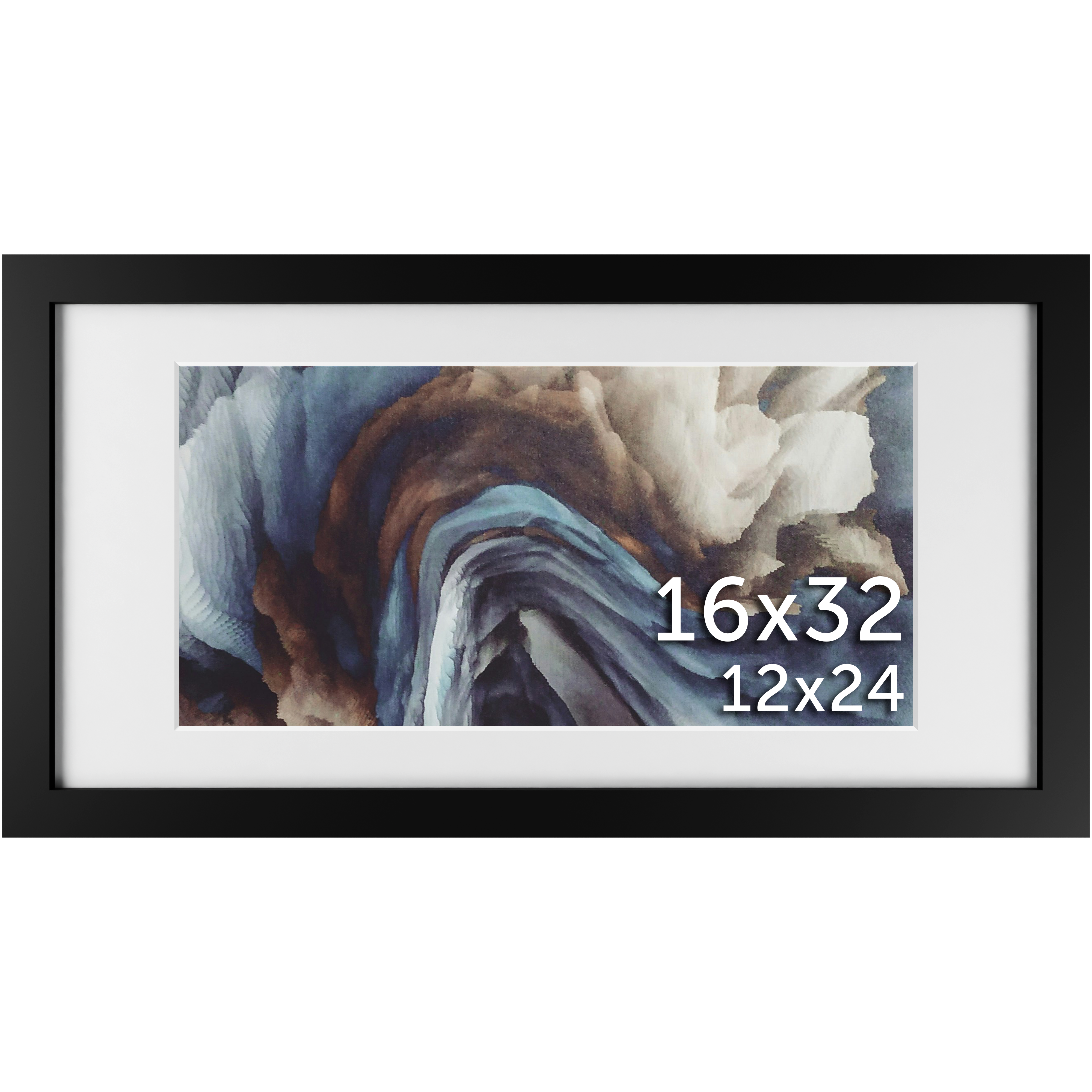 16x32 Black Matted Frame - Frame Amo