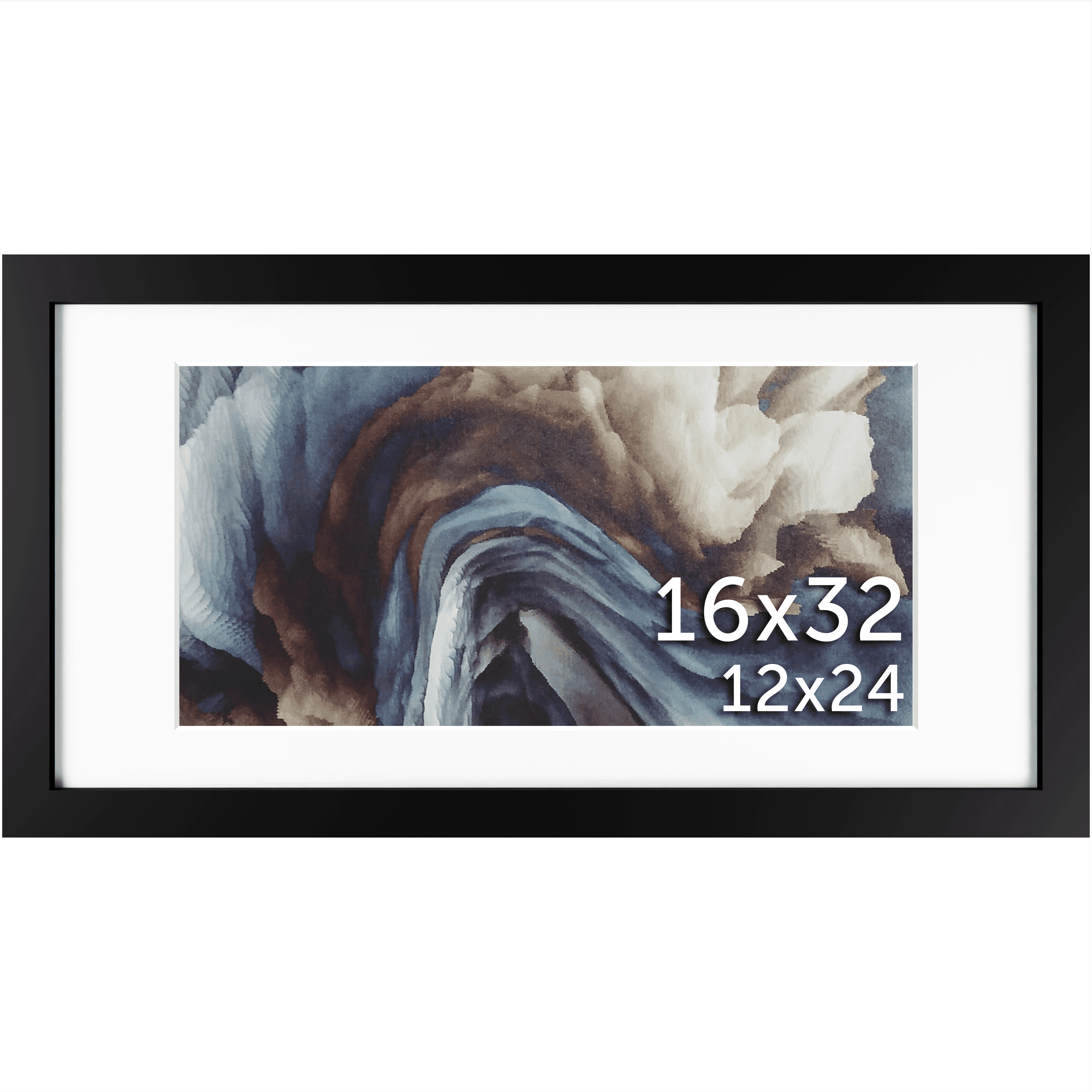 16x32 Black Matted Frame - Frame Amo